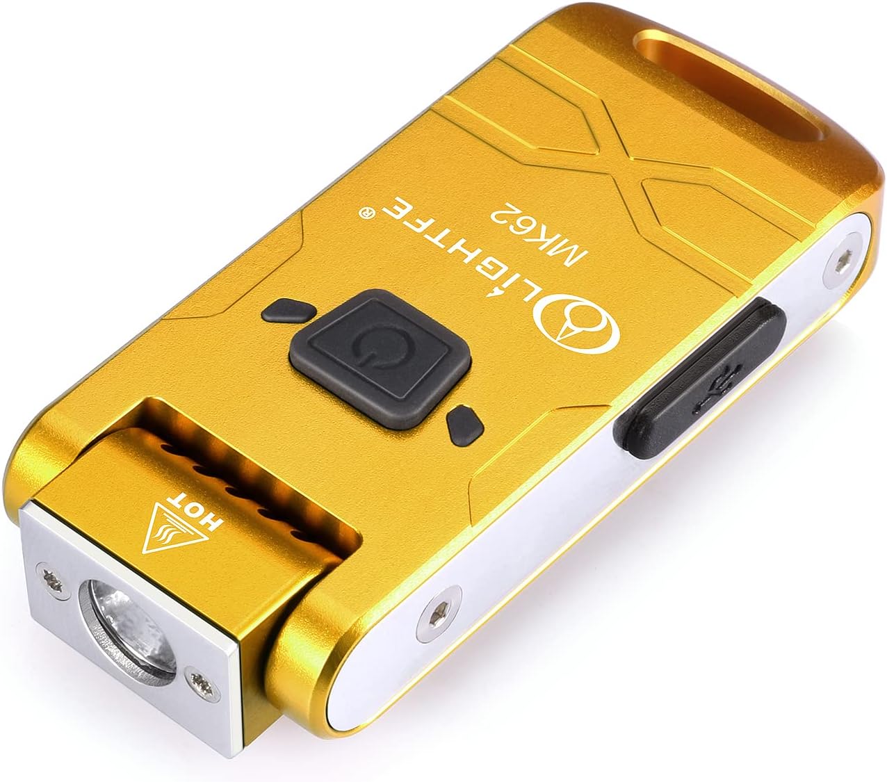Keychain Flashlight MK62 USB Rechargeable 180-degree Rotating lamp Head