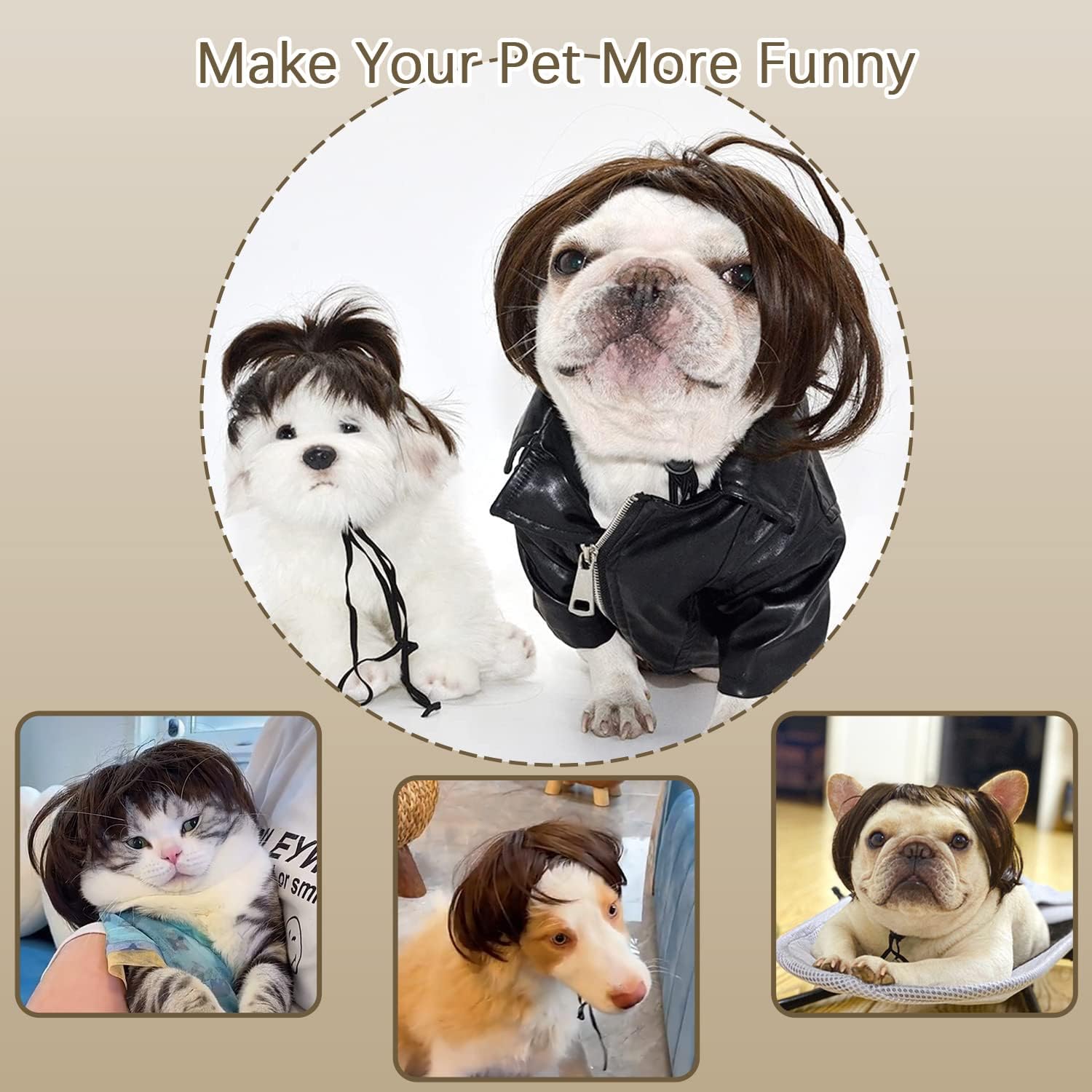 Dog Costume Cat Apparel Dog Toys Curly Braids Headgear Wigs Styling - Image 5