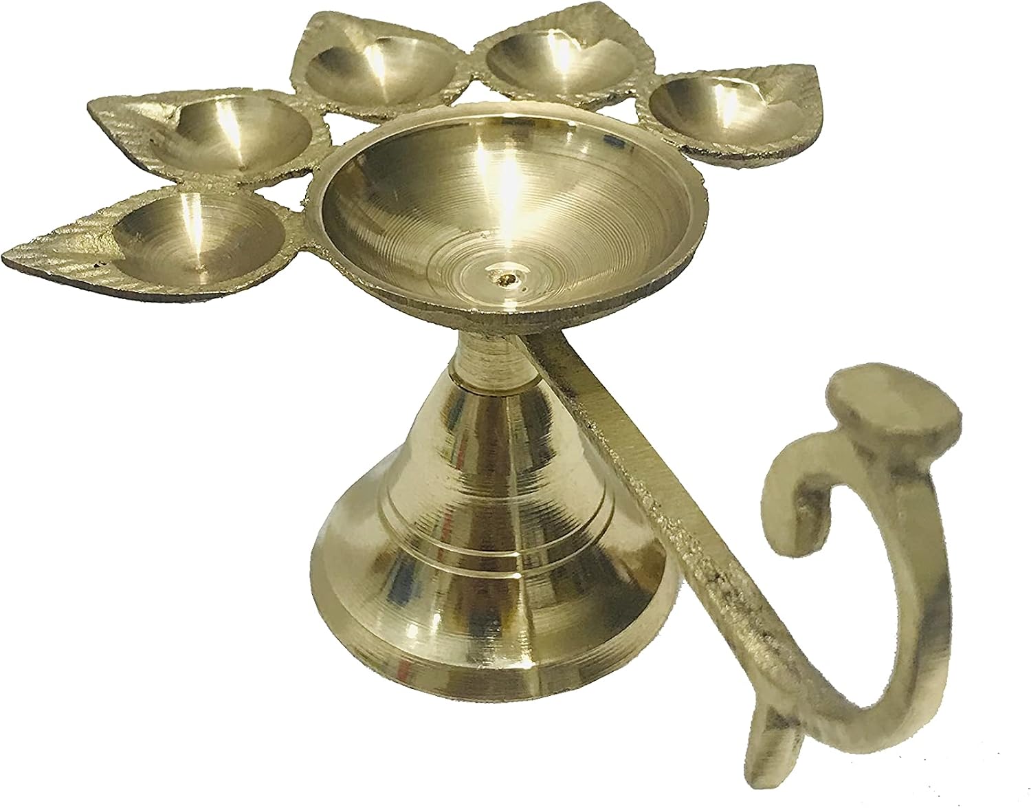 Panch Diya Brass Jyot Diya Brass Aarti Deepam Golden Deepak Pooja Dia Brass - Image 2