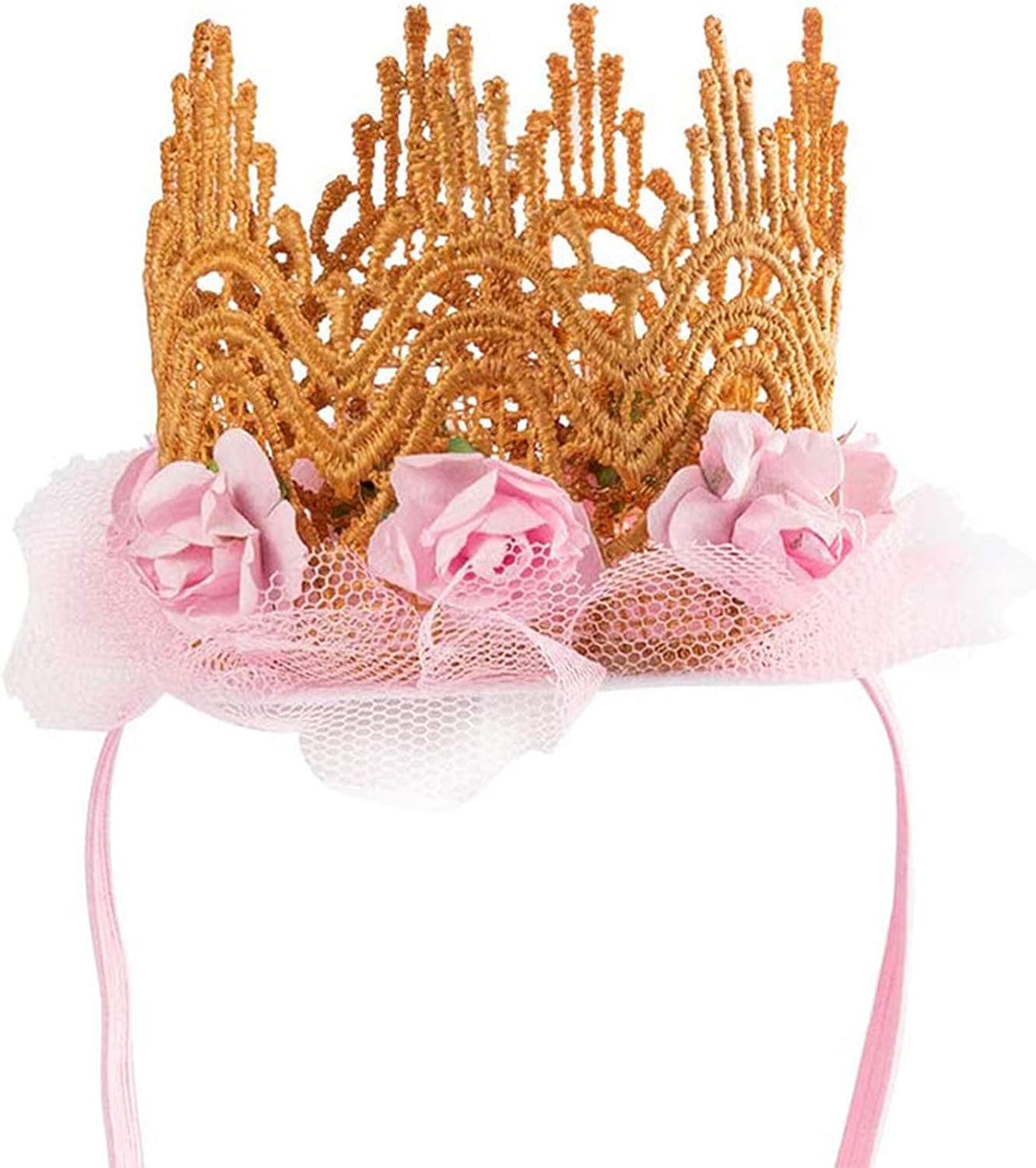 Dog Birthday Outfit Pink Puppy Tutu Crown Hat Bow tie Puppy Birthday - Image 6