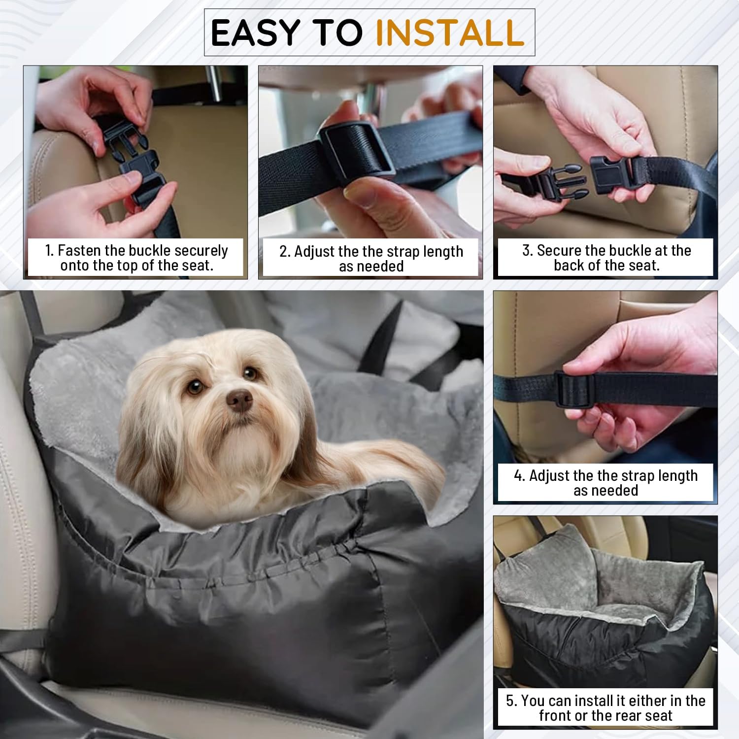 Pet Dog Booster Car Seat with Bed at Home for Small Dogs, Cats, Large Dogs - Image 7
