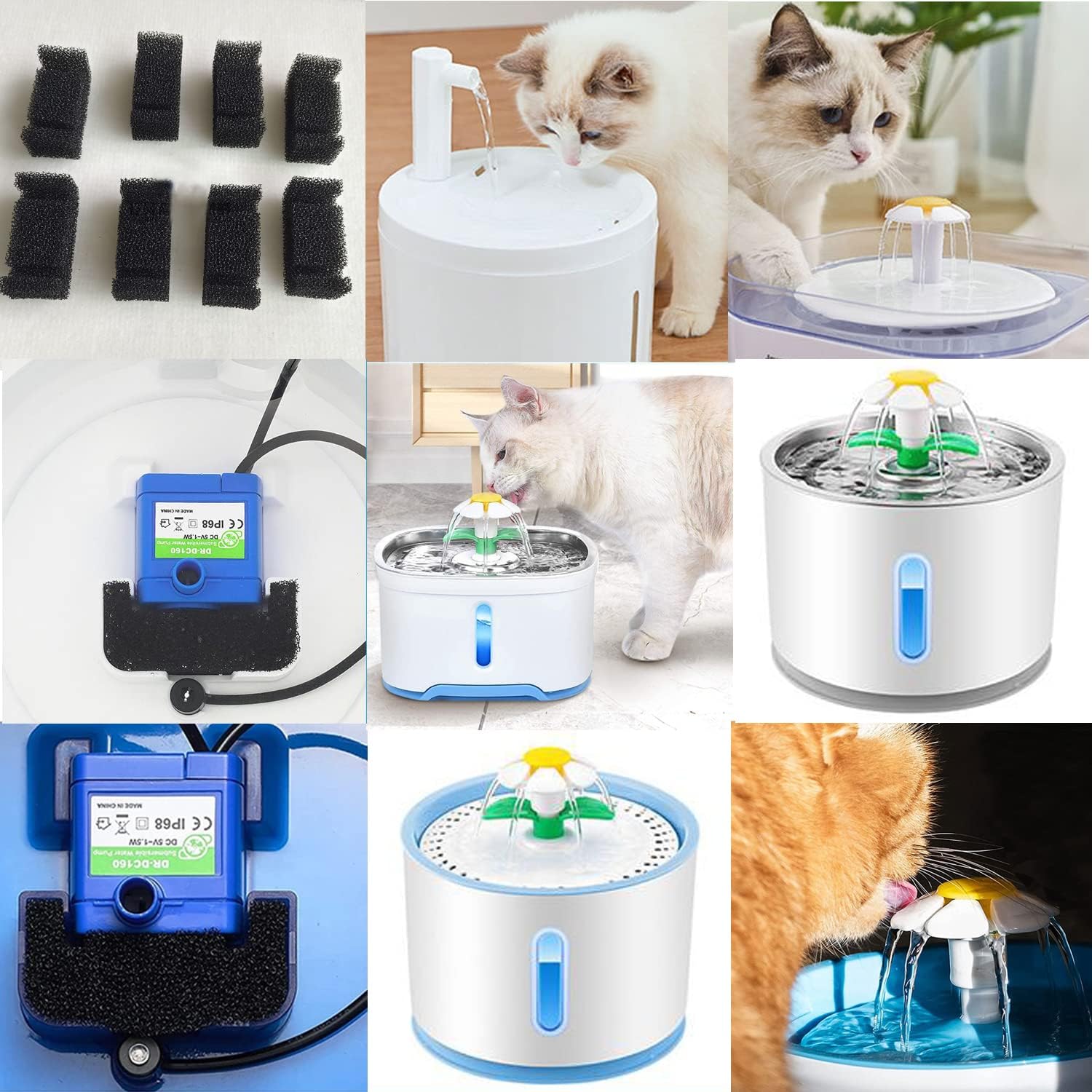 Cat Fountain Foam Filter, 10 Pcs Sponge Filter for Cat Water Fountain - Image 7