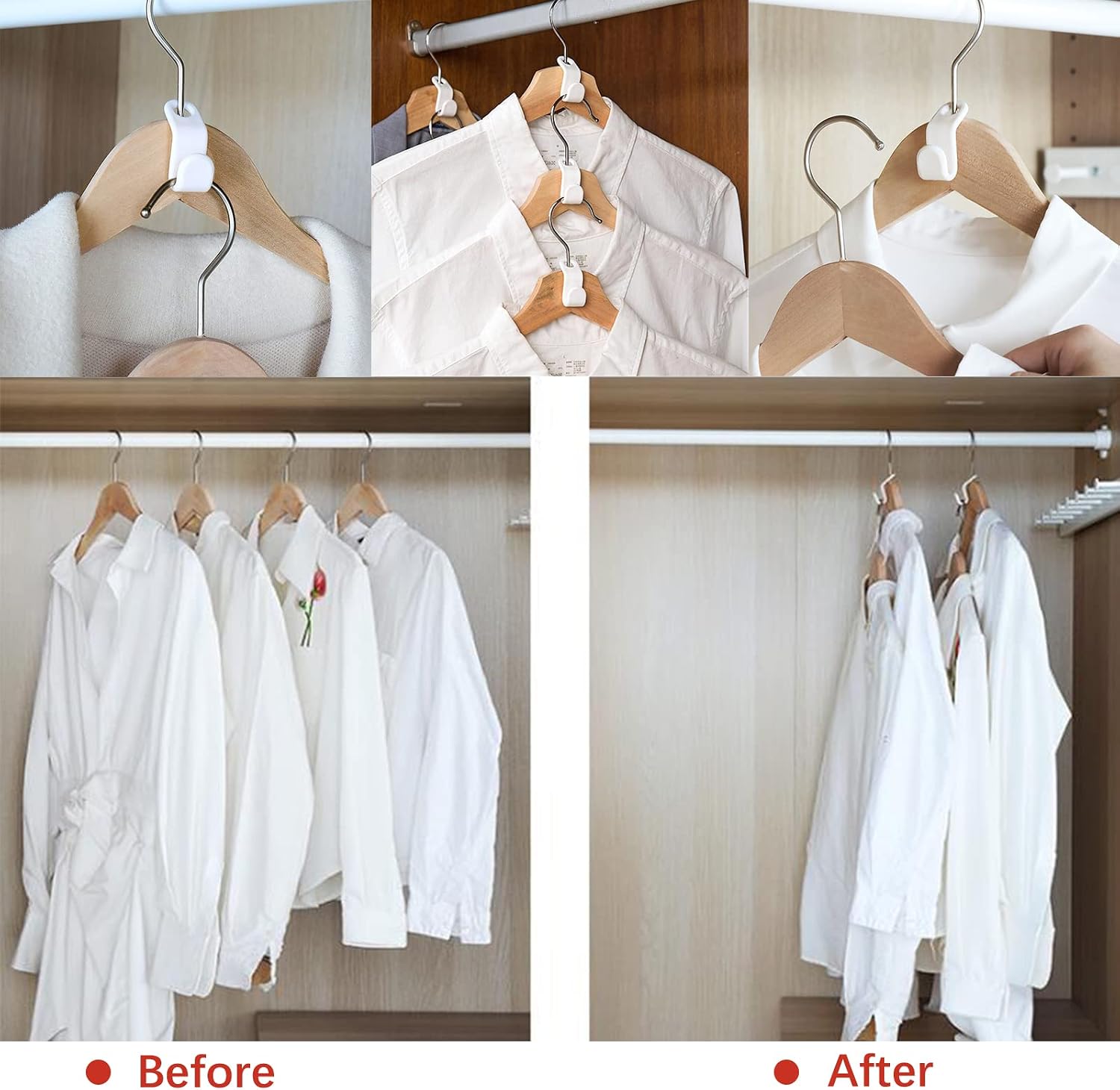 50PCS Clothes Hanger Connector Hooks Cascading Hangers Space Saving Organizer - Image 2