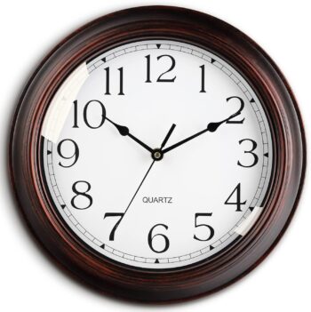 Wall Clock - 12 Inch Silent Non-Ticking Wall Clocks Battery Operated - Vintage