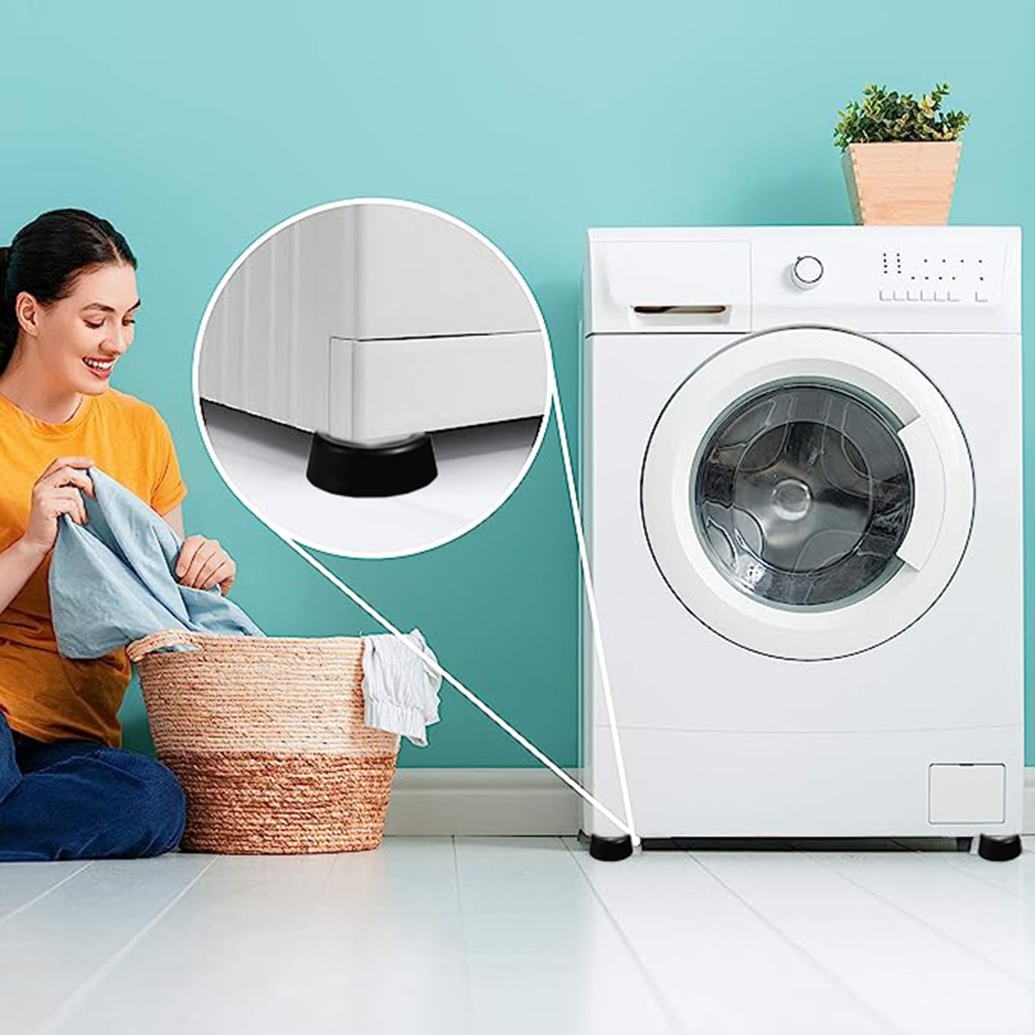 4Pcs Washing Machine Feet Pads, Anti Vibration Rubber Mats, Shock Noise - Image 5
