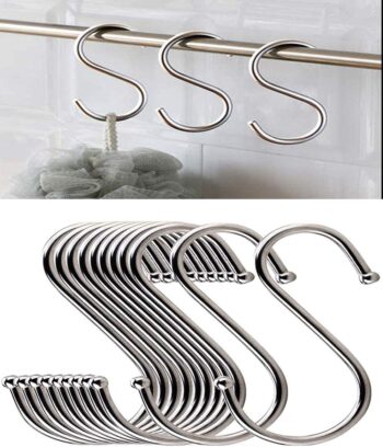 Stainless Steel S Shaped Hooks Hangers, Heavy Duty S Hooks, 20PCS Multipurpose