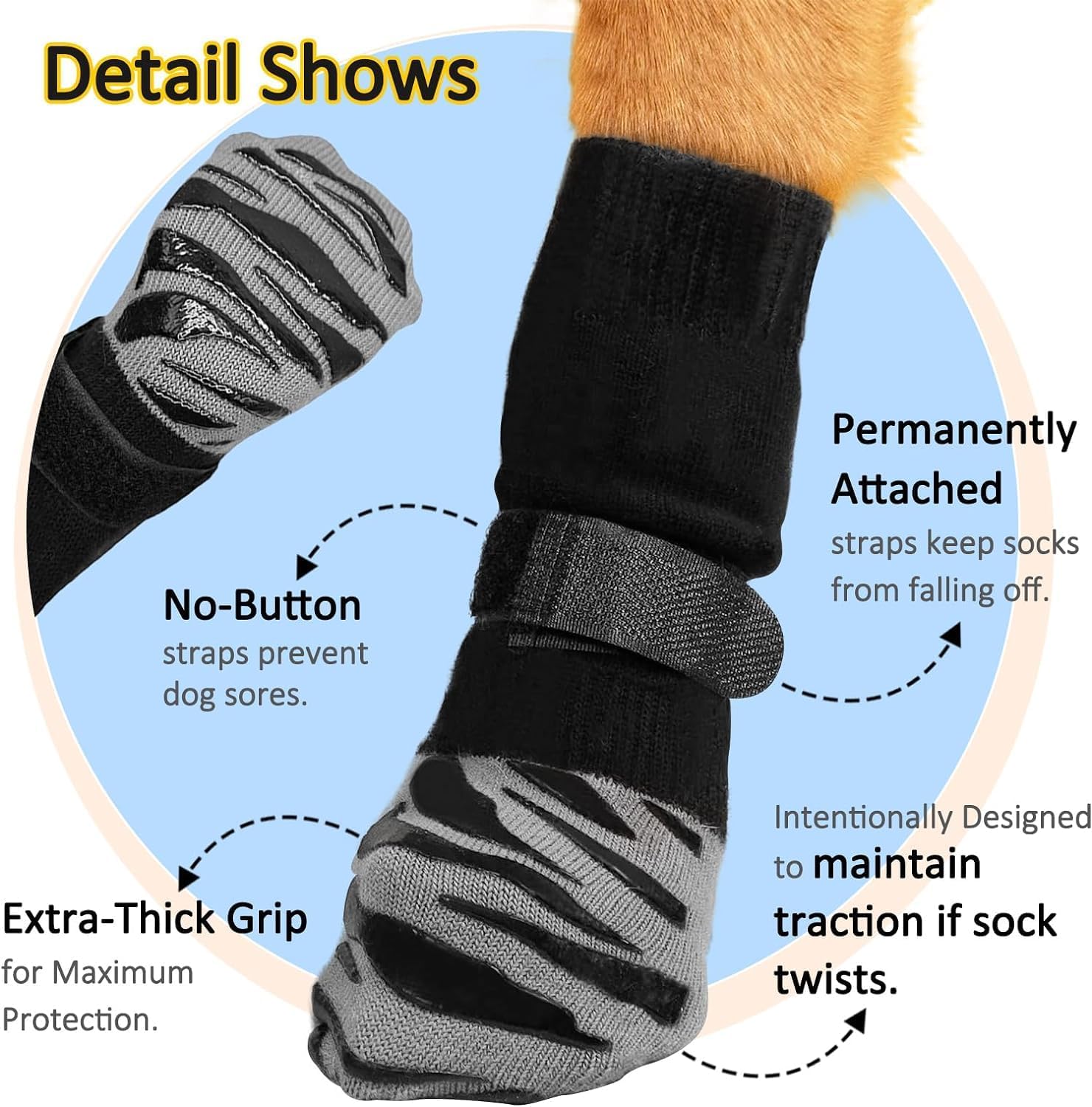 Anti-Slip Dog Socks, Premium Non-Slip Dog Socks for Hardwood Floors,Extra Thick - Image 3