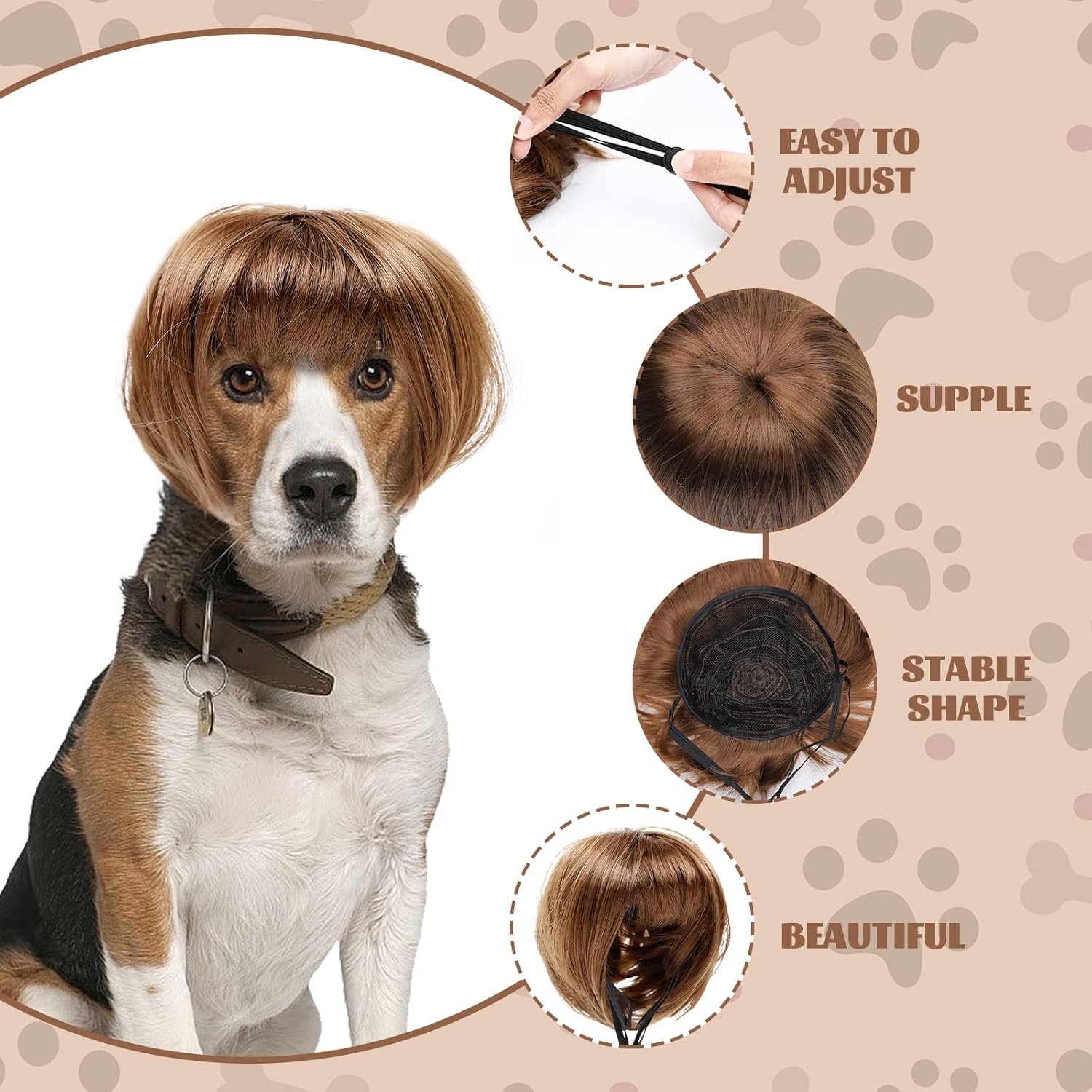 Dog Costume Cat Apparel Dog Toys Curly Braids Headgear Wigs Styling - Image 3
