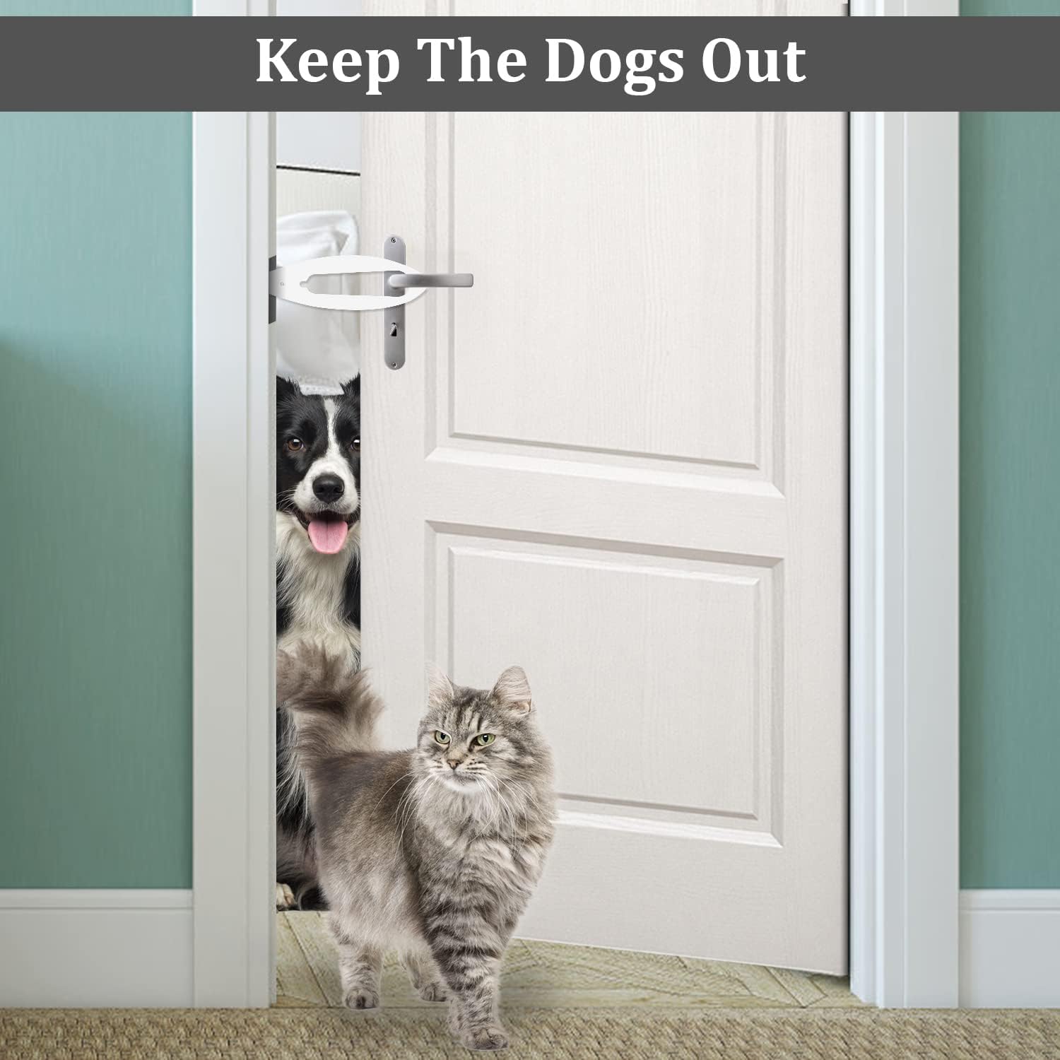 Pet Door Latch Holder Cat Door Bracket Latch, 2Pcs Cat Paw Shaped Cat Door - Image 4