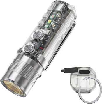 USB-C EDC Flashlight, 6500K Cool White Max 1000 Lumen, 850mAh Rechargeable
