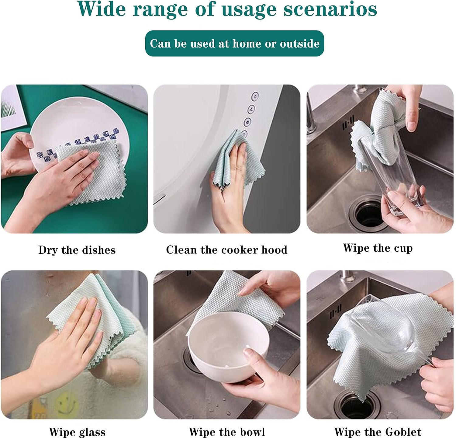 Fish Scale Microfiber Polishing Cleaning Cloth Reusable Microfiber Towels, Lint - Image 4