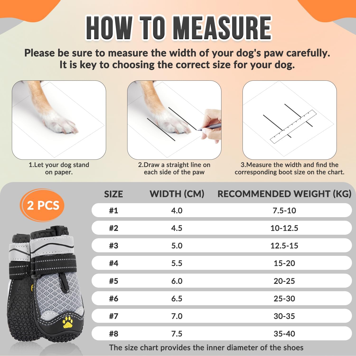 Dog Boots, 2 PCS Outdoor Non-Slip Breathable Waterproof Rubber Soles Paw - Image 2