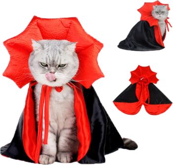 Dog Cape Costume - Pet Halloween Costumes Cat Vampire Cloak, Dog Witch Clothes