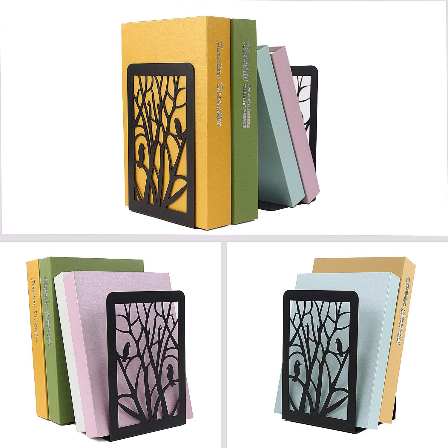 Book Ends, Book Ends for Shelves, Decorative Bookends for Heavy Books - Image 4