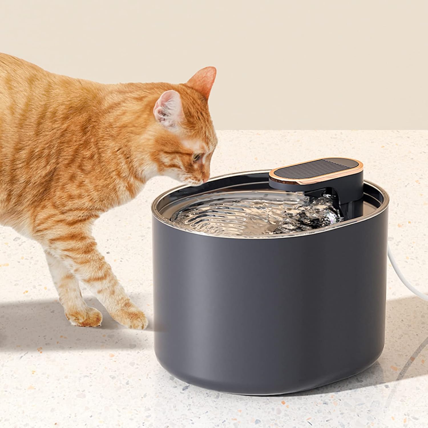 Cat Water Fountain, Pet Fountain Dog Water Dispenser 3L, Easy to Clean