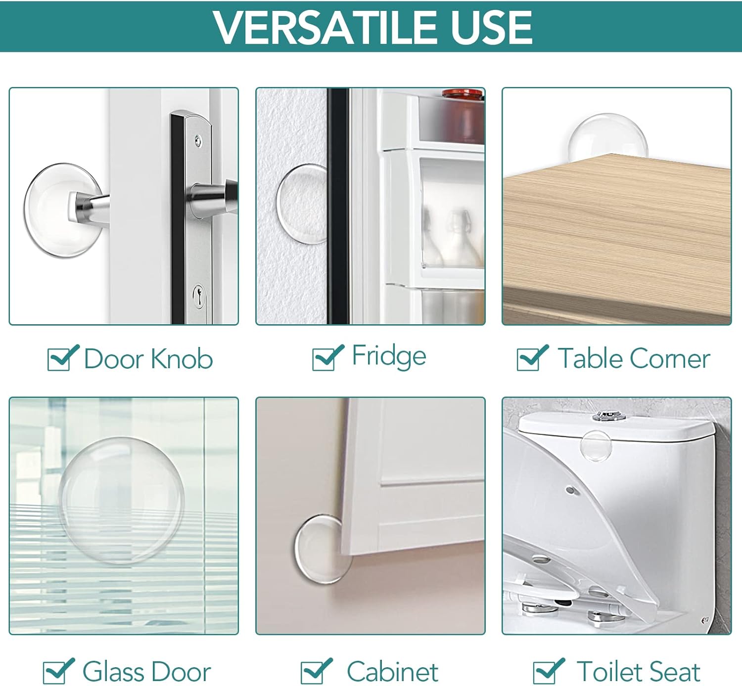Door Stoppers Wall Protector, 6PCS Reusable Door Bumper with Self Strong - Image 6