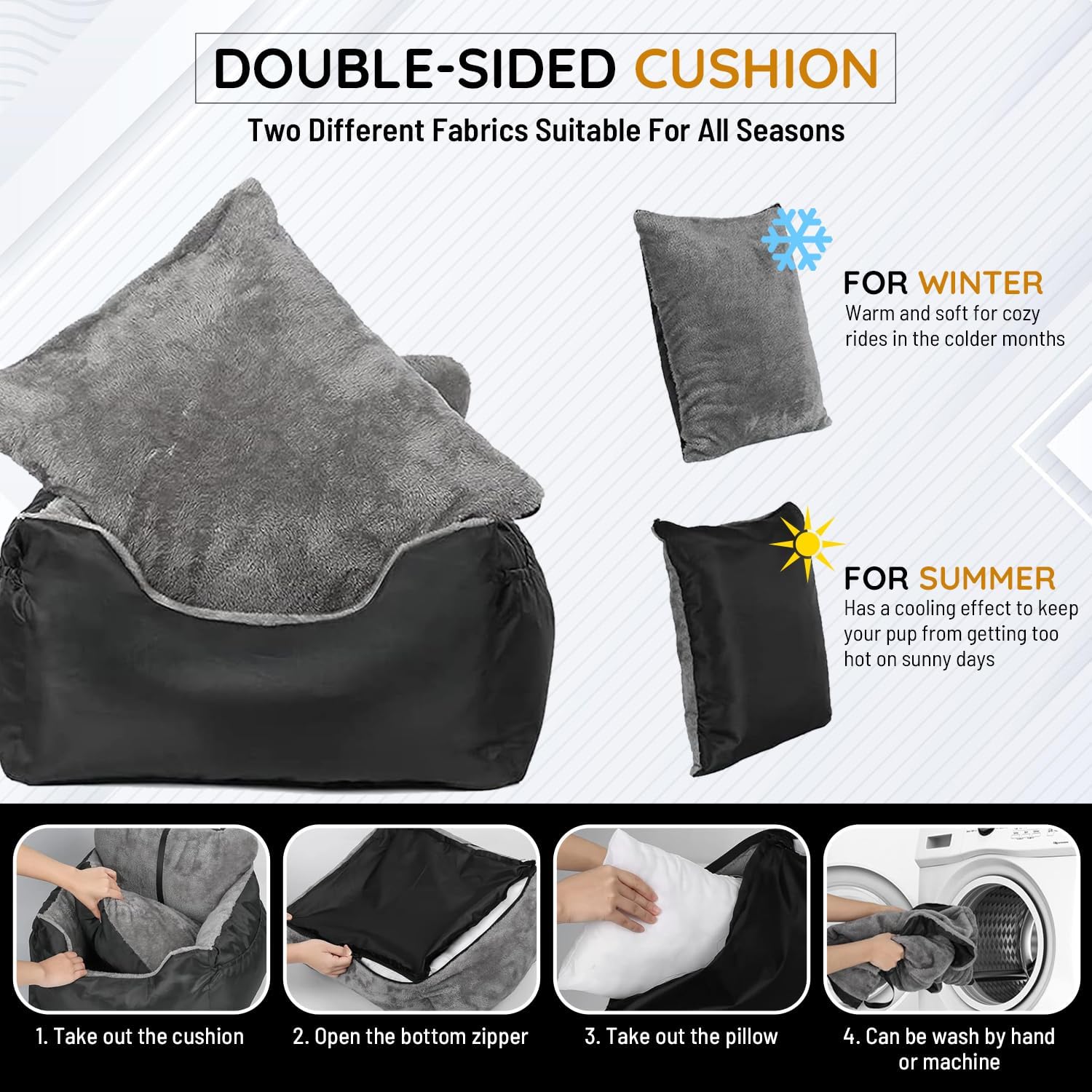 Pet Dog Booster Car Seat with Bed at Home for Small Dogs, Cats, Large Dogs - Image 4