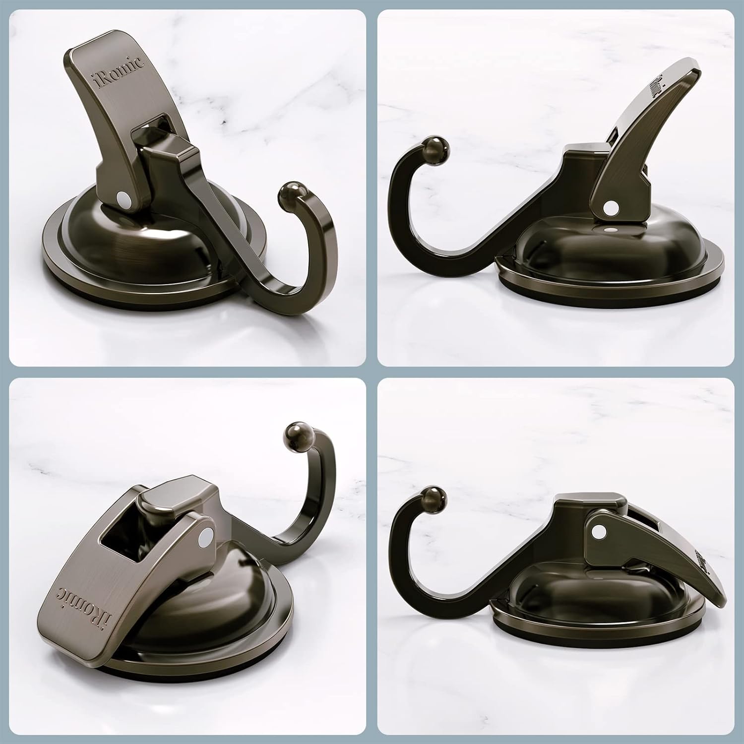 Heavy Duty Vacuum Suction Cup Hooks (2Pack) for Shower, Glass - Image 2