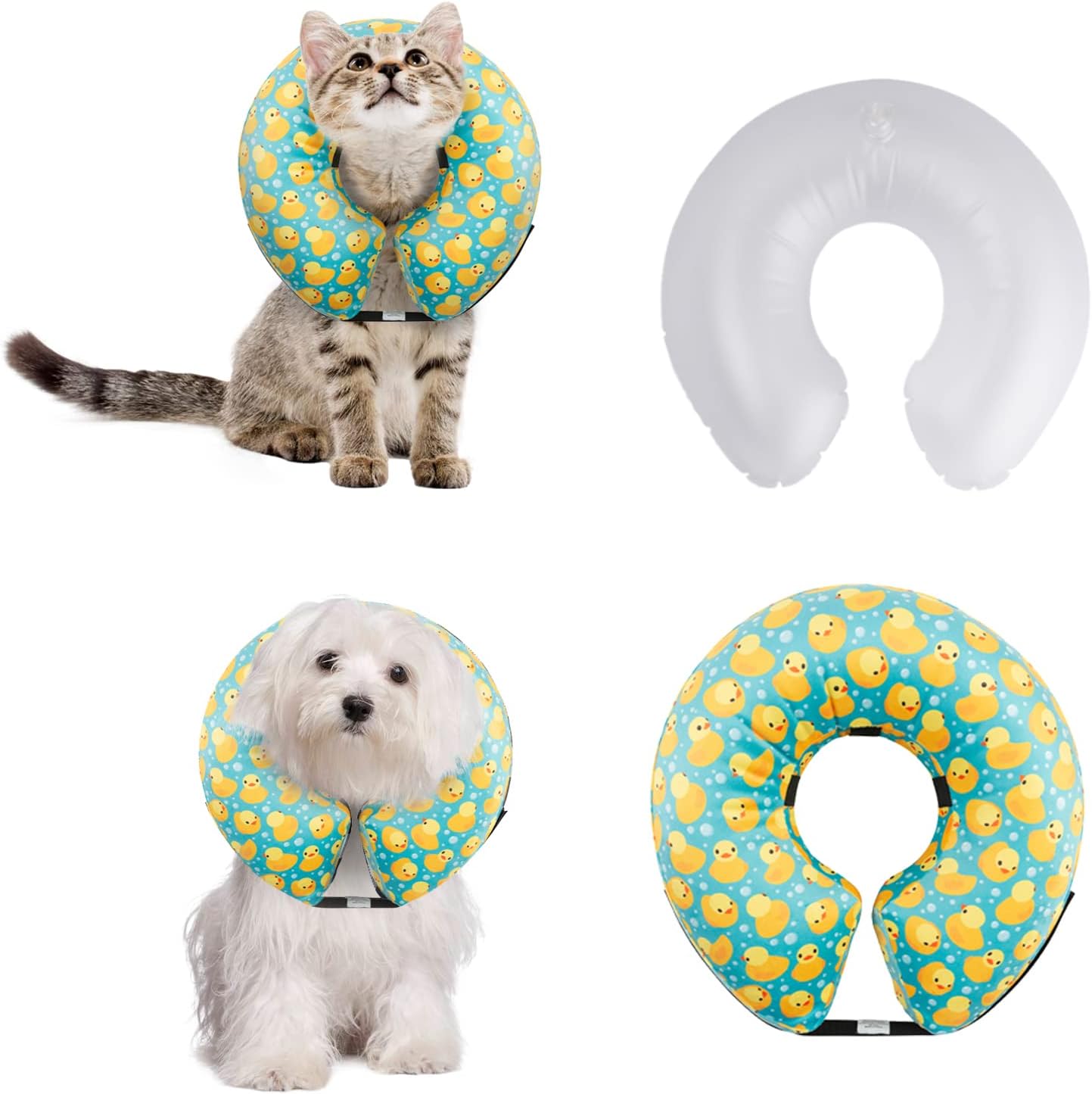 Inflatable Soft Dog Cone with Removable Fleece Covers for Small/Medium/Large - Image 4