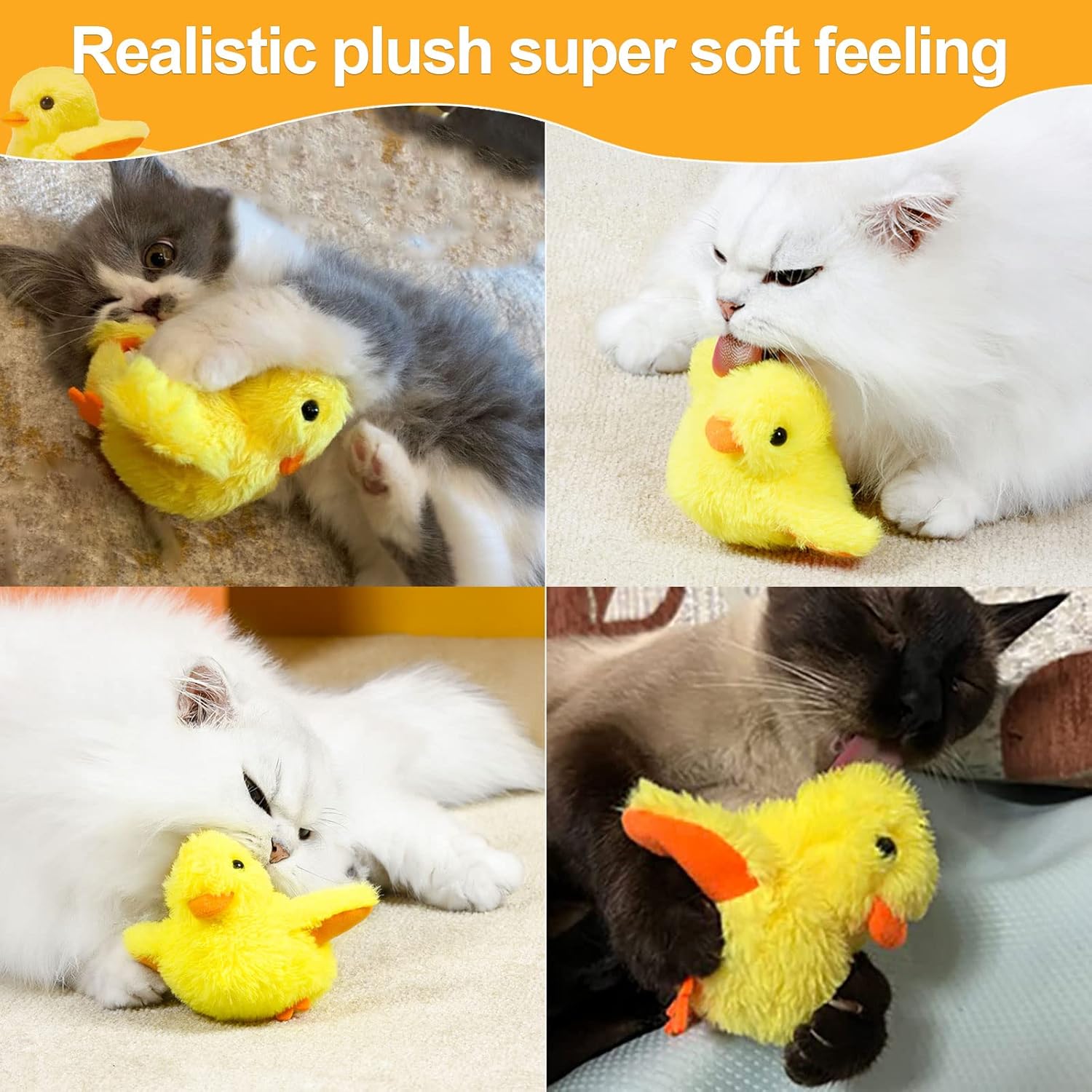 Interactive Cat Toys Duck-Catnip Chew Toy,USB Rechargeable Plush Duck - Image 6