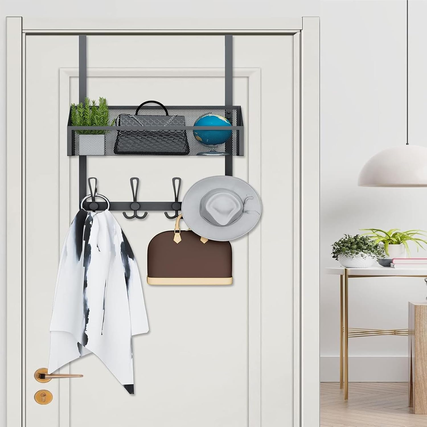 Door Hanger Hook,Door Hanger with Mesh Basket and 2 Over The Door - Image 4
