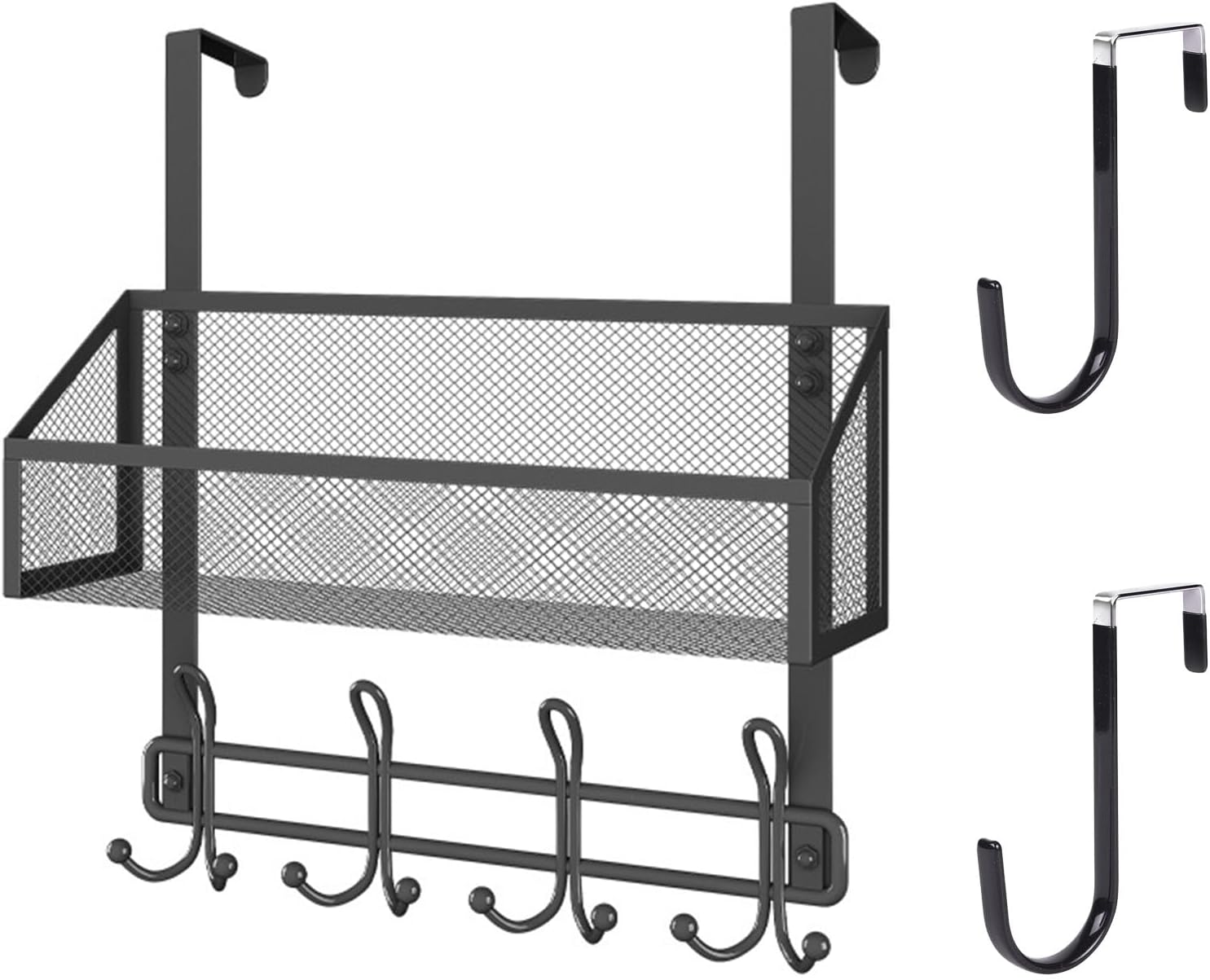 Door Hanger Hook,Door Hanger with Mesh Basket and 2 Over The Door