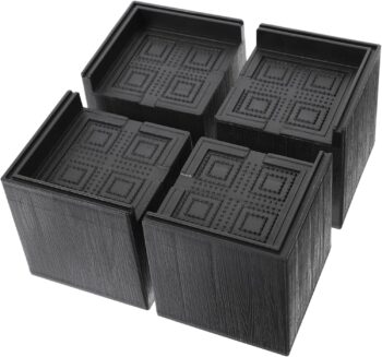 4pcs Furniture Risers Rubber Bed Risers Square Chair Table Risers Height