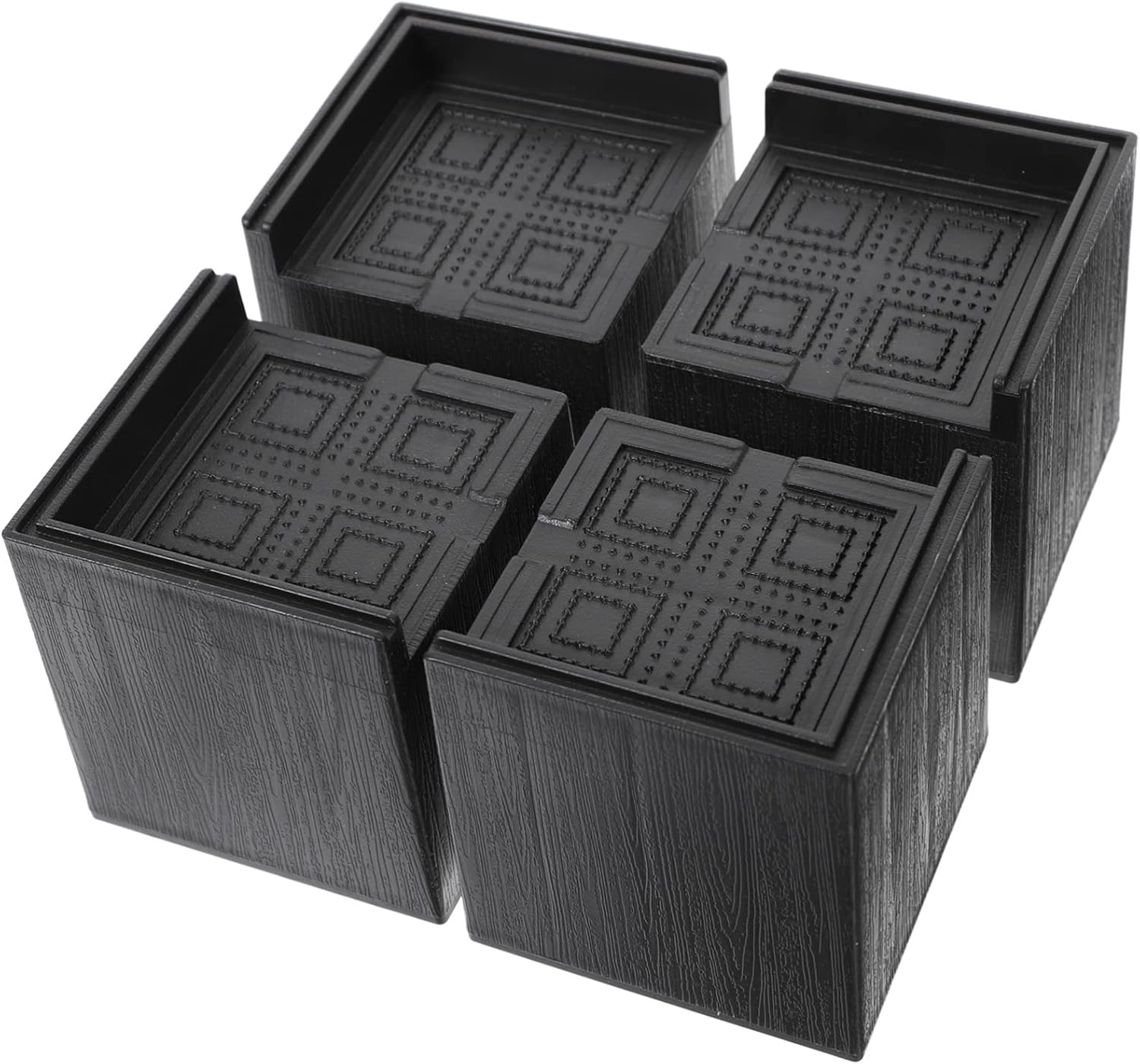 4pcs Furniture Risers Rubber Bed Risers Square Chair Table Risers Height