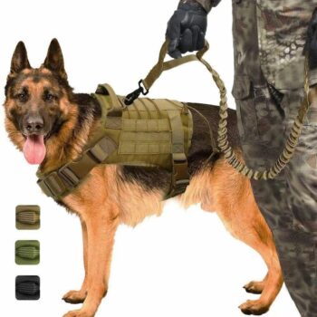 Tactical Dog Harness with Leash, for Hiking Training Military Service Dog