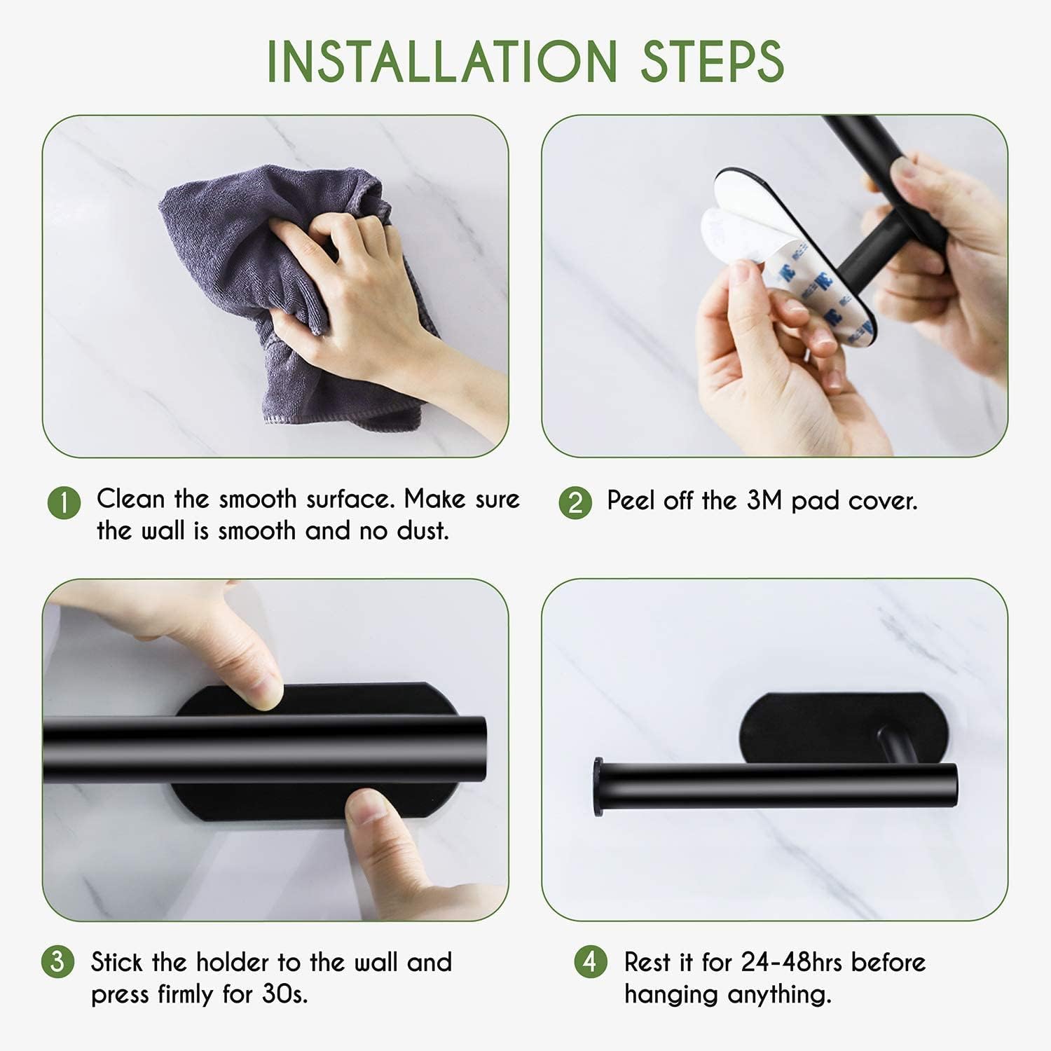 Toilet Paper Holder Self Adhesive - Kitchen Washroom Adhesive Toilet Roll Holder - Image 6