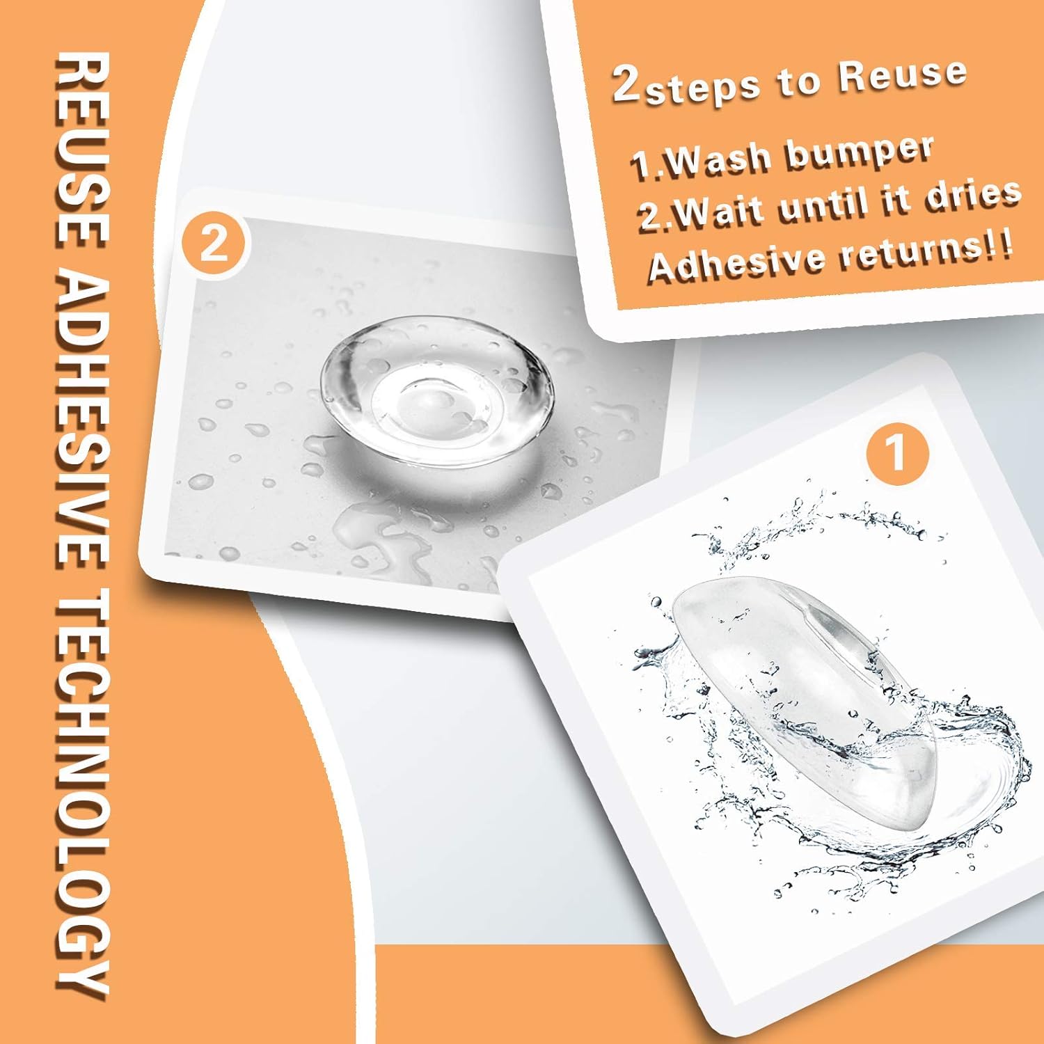Door Stopper Wall Protector (6pack)-Clear,Quiet,Shock Absorbent Gel,Adhesive - Image 2