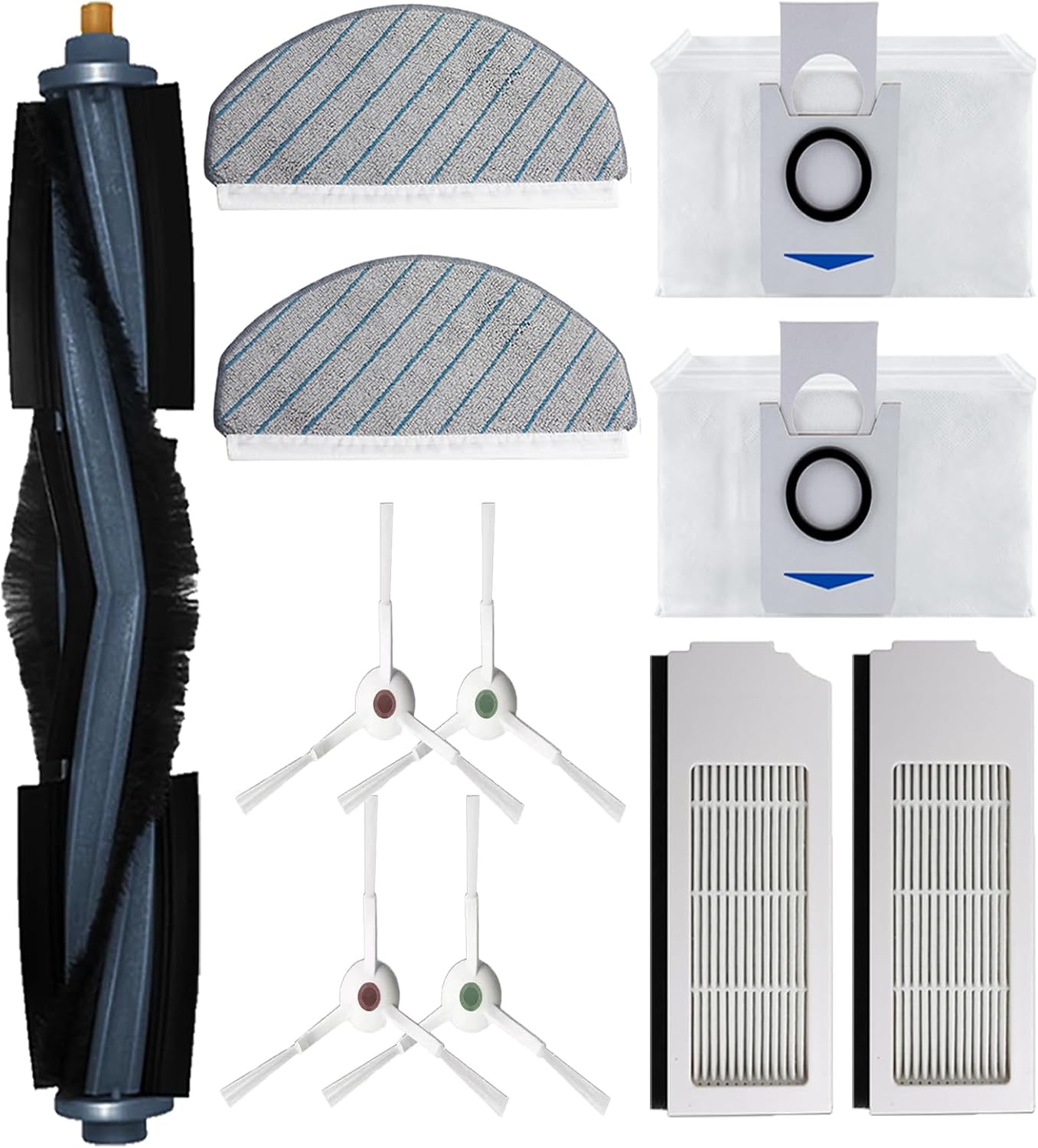 Replacement Parts for Ecovacs DEEBOT T10 Plus Robot Vacuum 1 Main Brush 4 Side