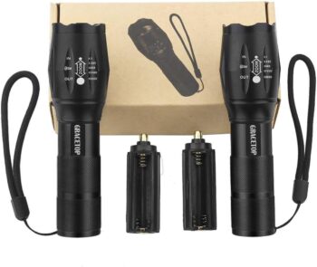 LED Tactical Flashlight T6 Adjustable Light Lamp with 5 Modes, Water Resistant