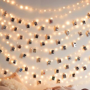 LED String Lights,17Ft - 50 LED Photo Clips String Lights with 50 Clear Clips