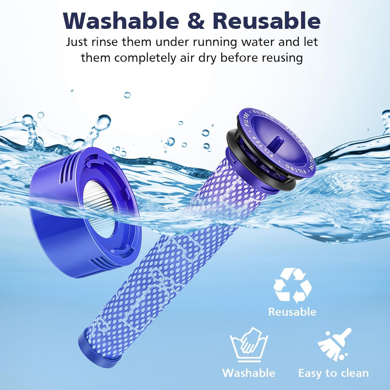 4 Pack Vacuum Filter Replacement Kit Compatible with Dyson V7, V8 Animal - Image 6