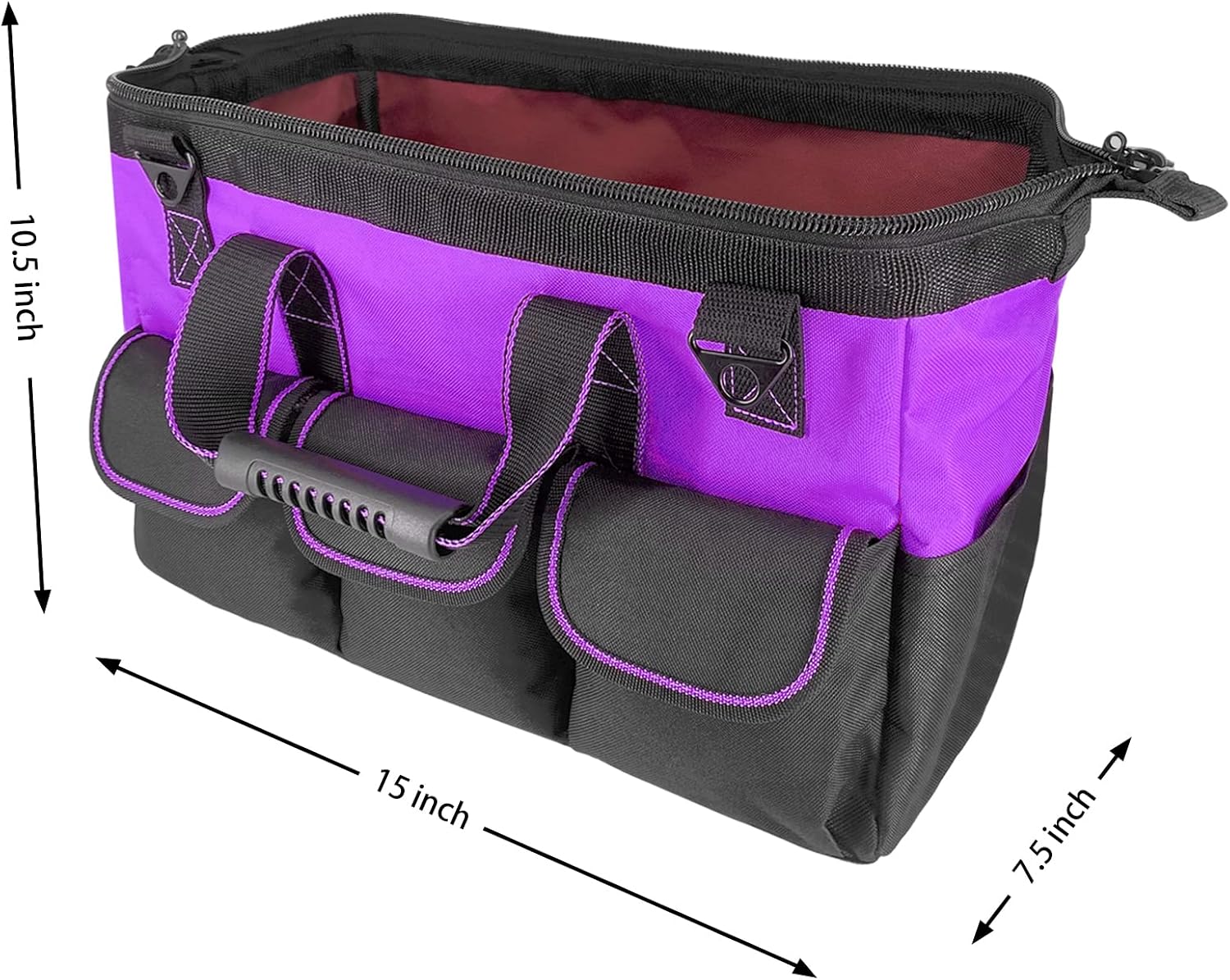 Garden Tools Bag 15inch Wide Mouth Tool Bag with Molded Base for Men - Image 3
