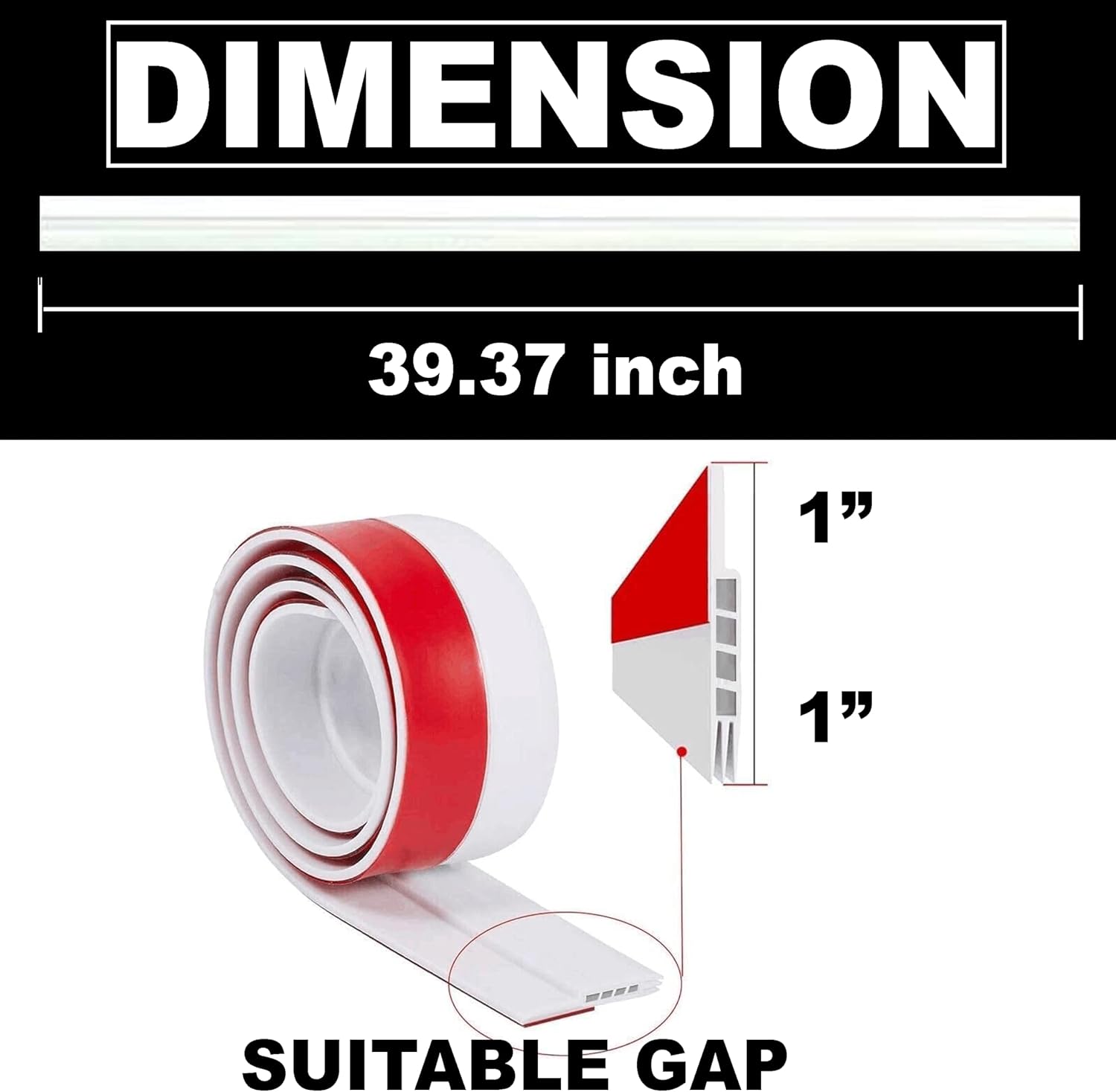 Door Draft Stopper Under Door Seal Weather Stripping for Interior/Exterior Doors - Image 3
