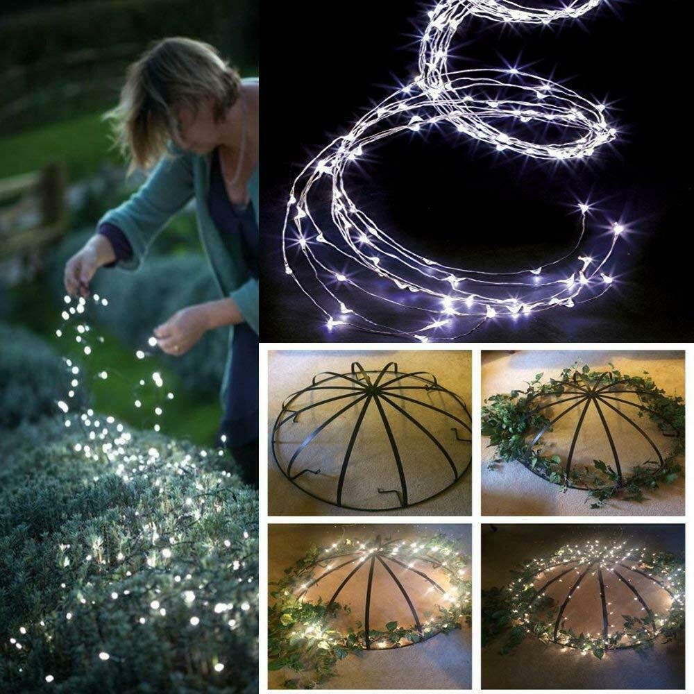 Outdoor LED Solar Lights String Waterfall Fairy Icicle Lights Party Garden - Image 5