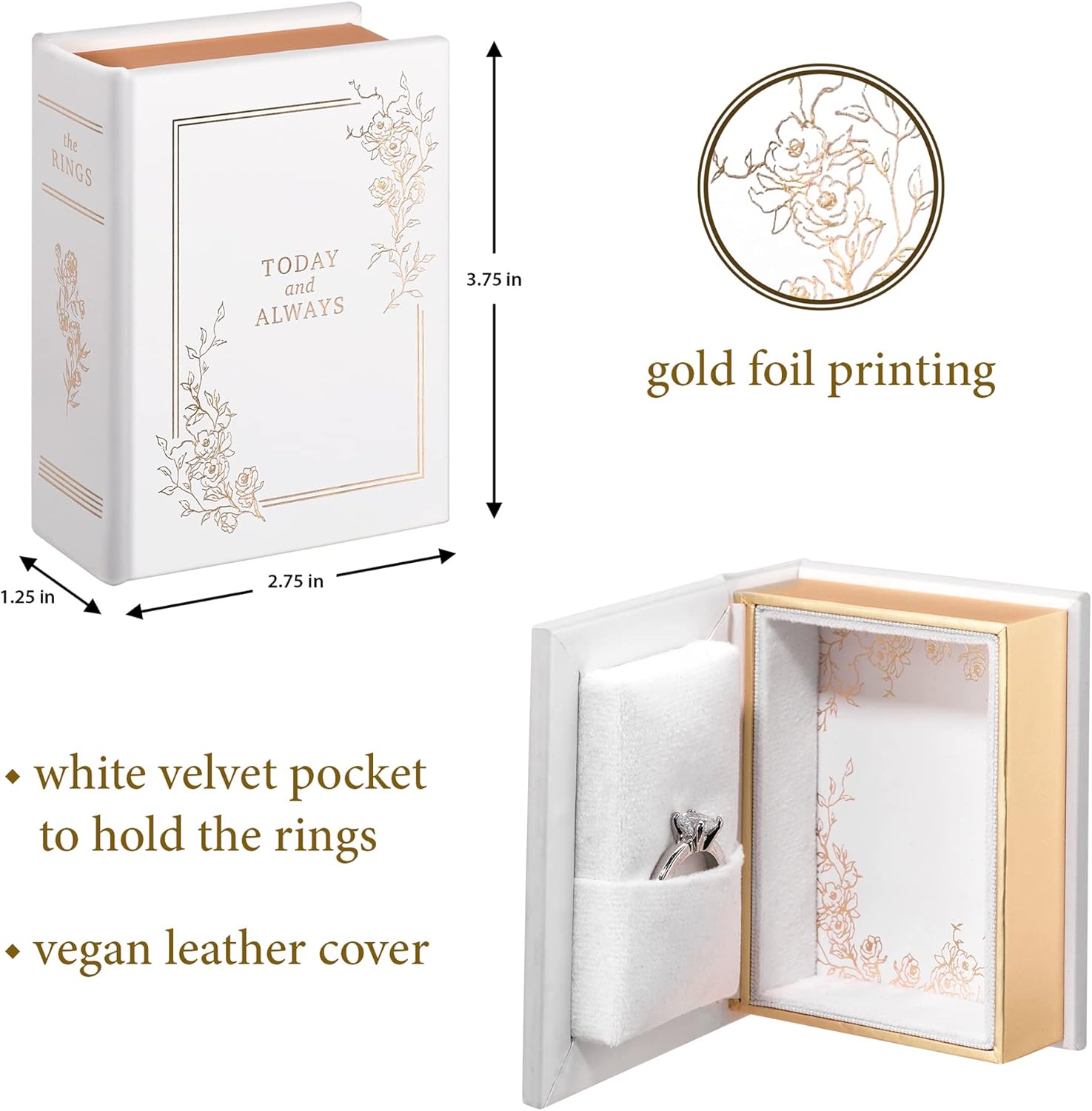 Wedding Ring Book Box, One Size, White - Image 2
