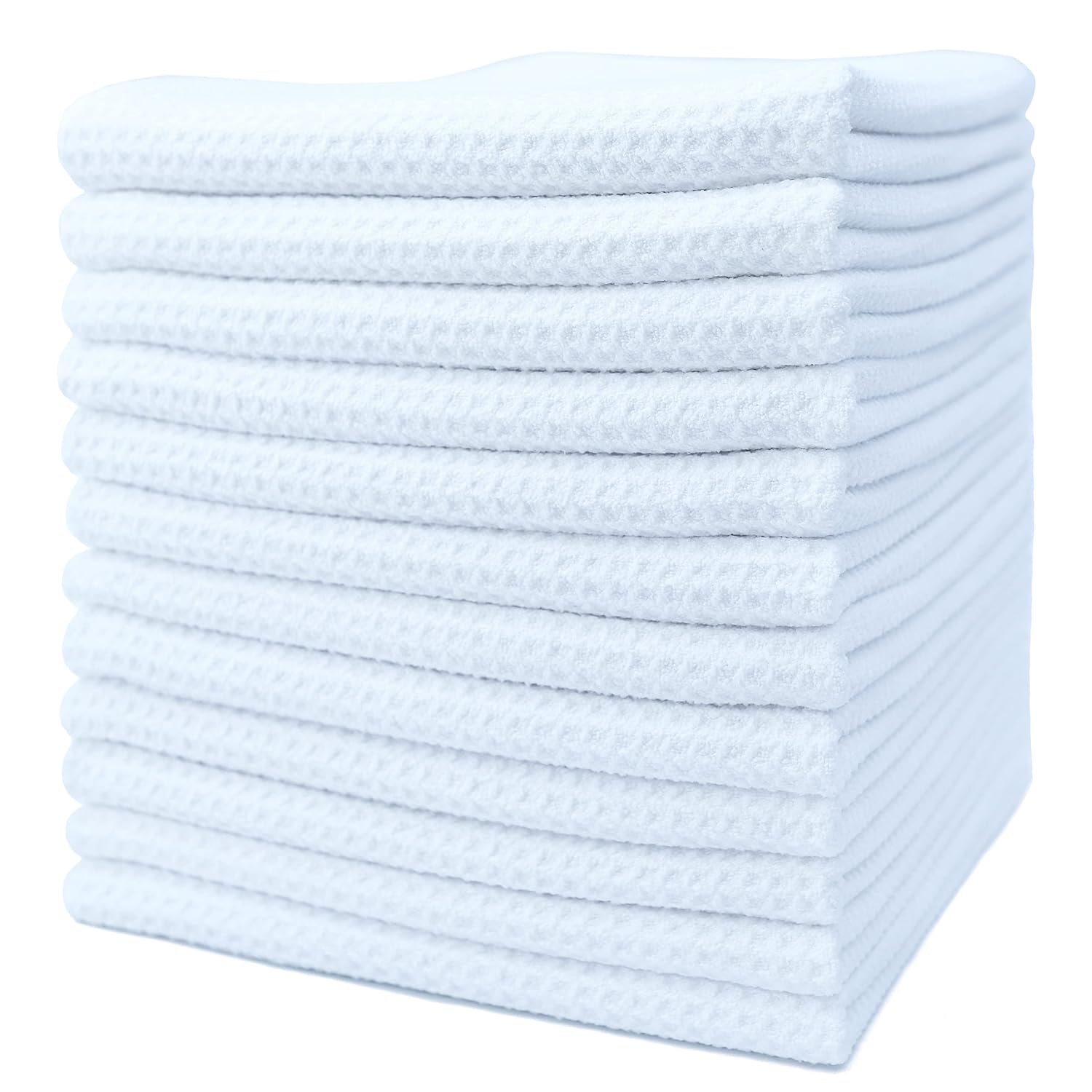 Premium Microfiber Kitchen Dish Hand Towel Waffle Weave 12 Pack