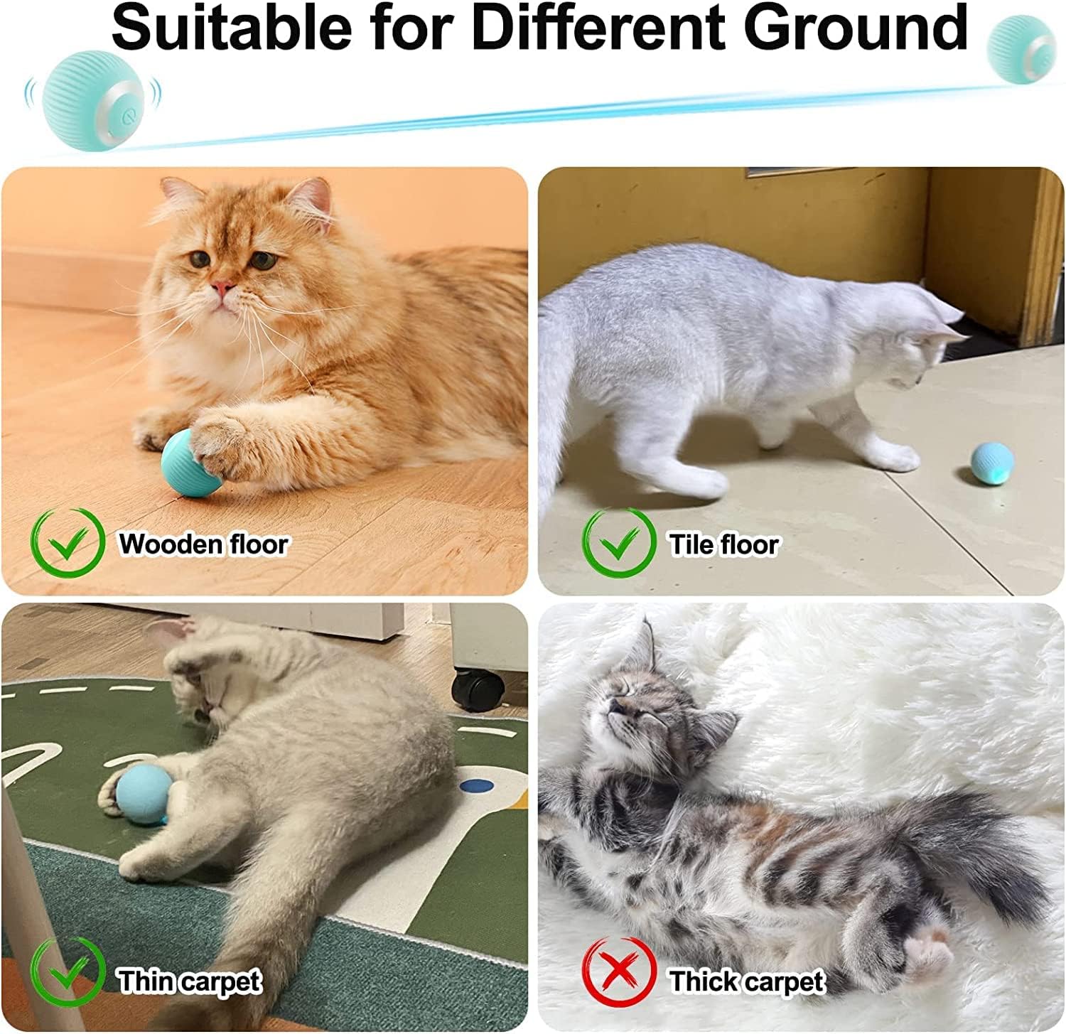 Interactive Cat Ball Toy, Intelligent Indoor Automatic Moving Ball Puzzle Dispel - Image 5