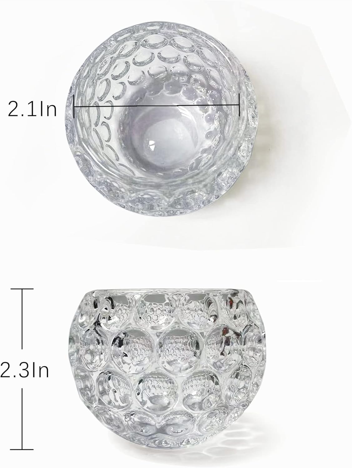 Crystal Circular Candle Holders,Small Glass Candlestick Holders, Clear Glass - Image 3