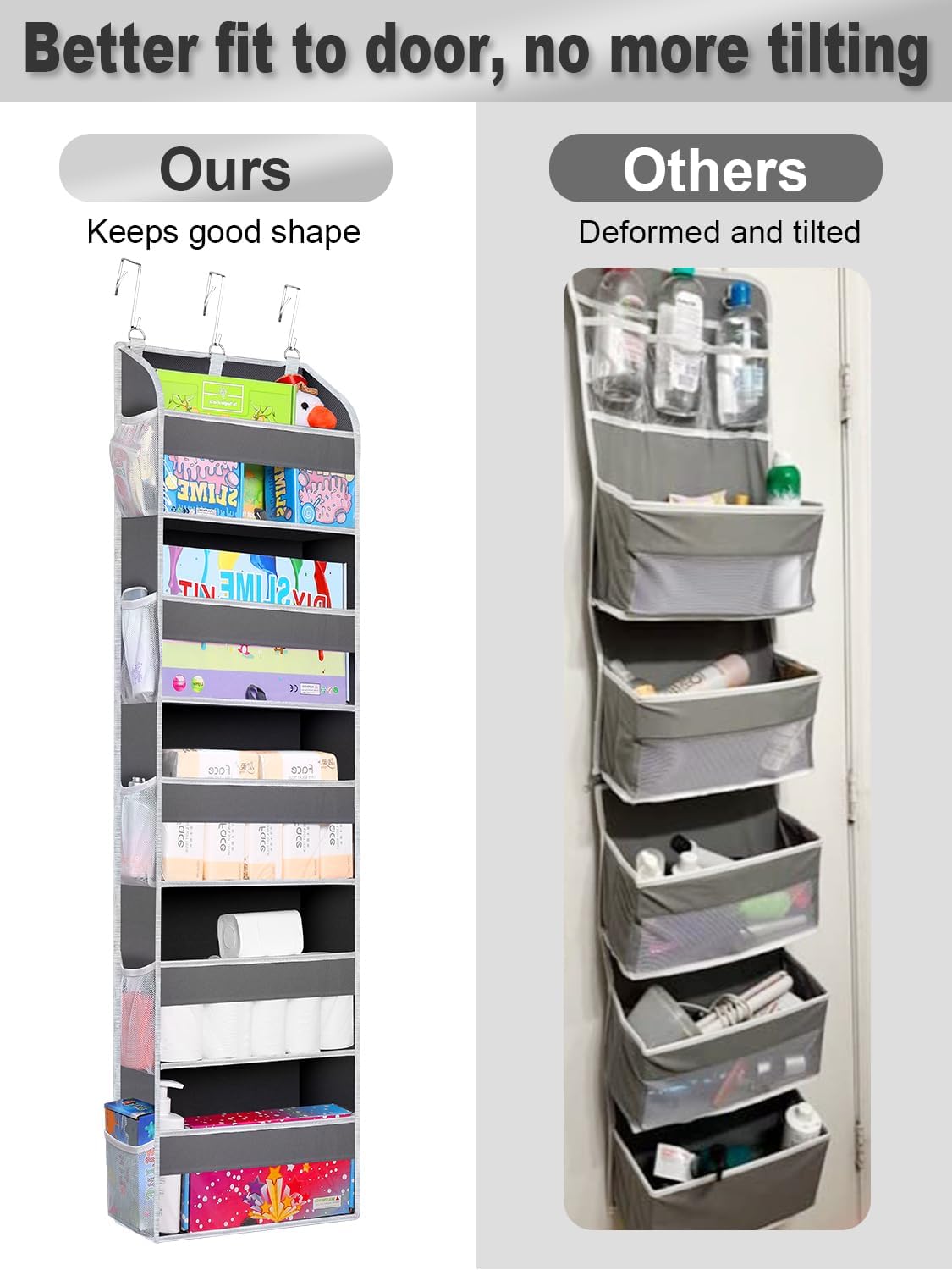 1 Pack Over The Door Storage Organizer with 5 Pockets 10 Mesh Side Pockets - Image 2
