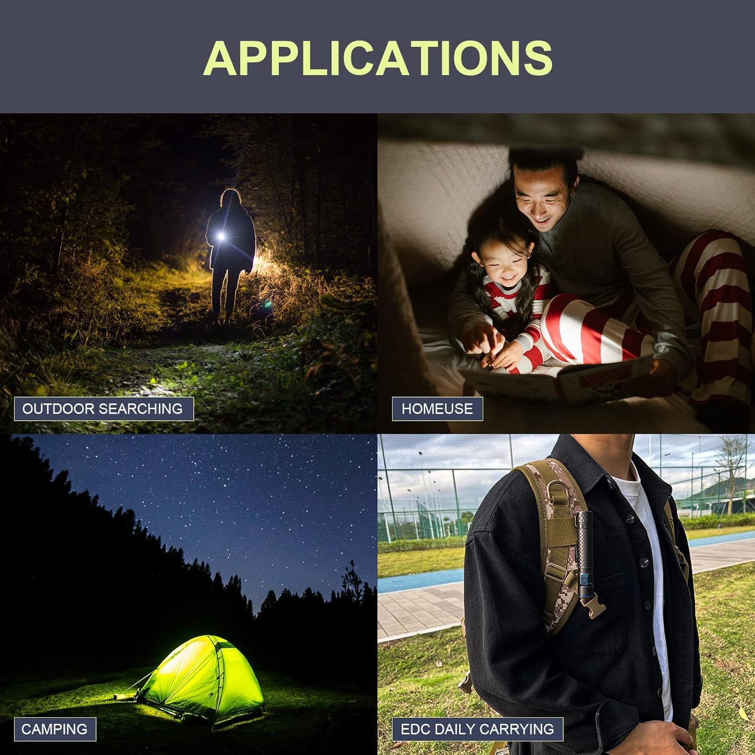 LED Rechargeable 1200 Lumens Ultra-Compact Flashlight, Ideal for Outdoor - Image 5