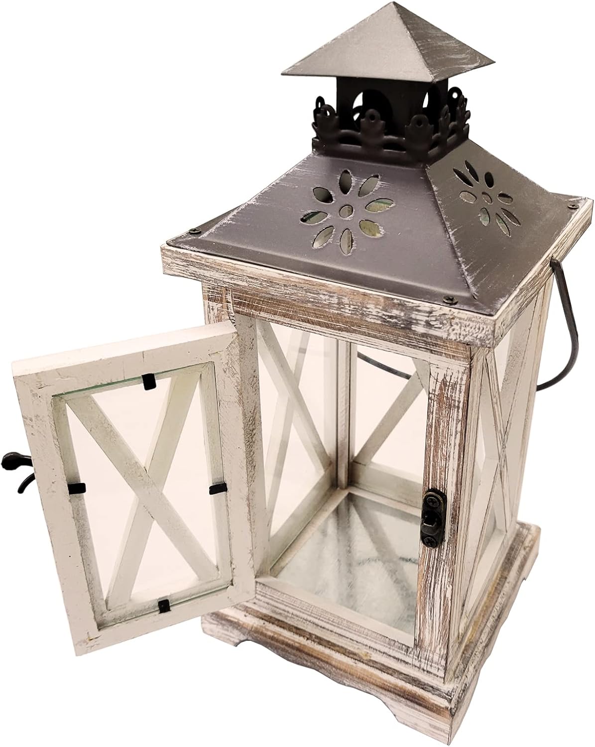 Vintage Wooden Decorative Lantern Candle Holder Rustic Farmhouse Wedding - Image 2