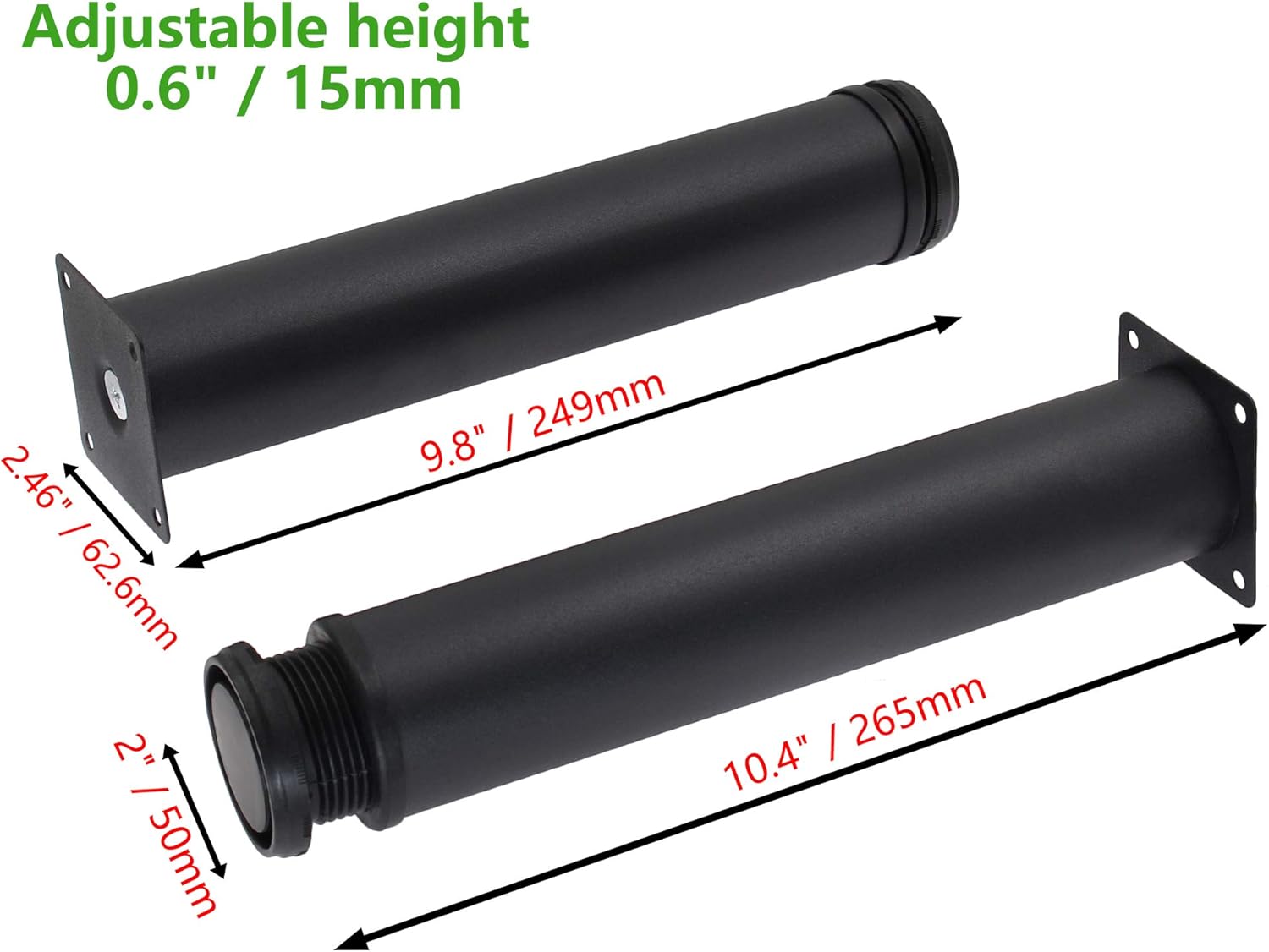 4pcs Adjustable Furniture Legs, 10 Inch / 250 mm Stainless Steel Furniture Legs - Image 4