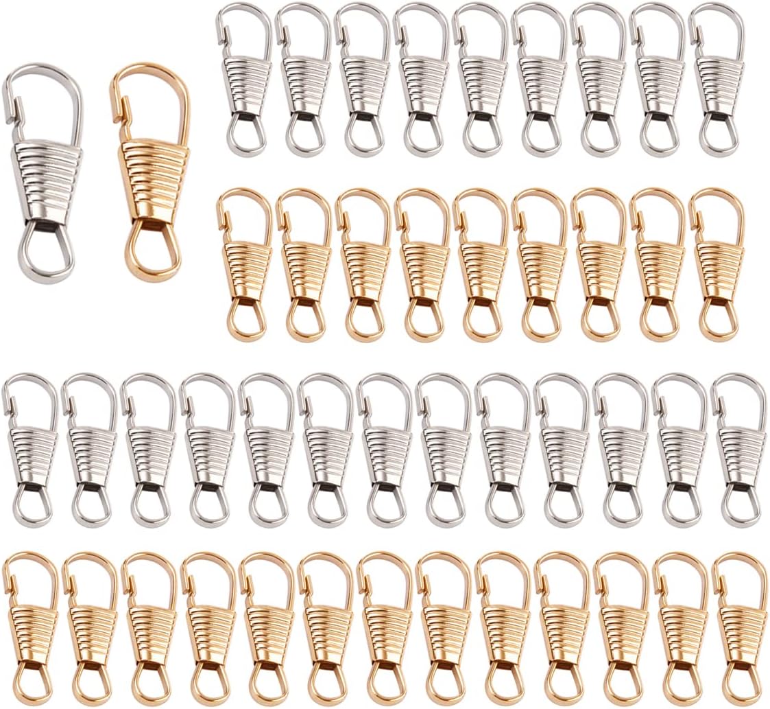 Spring Hooks, 100 PCS Gold & Silver Metal Lanyard Hooks Snap for ID Card, Key