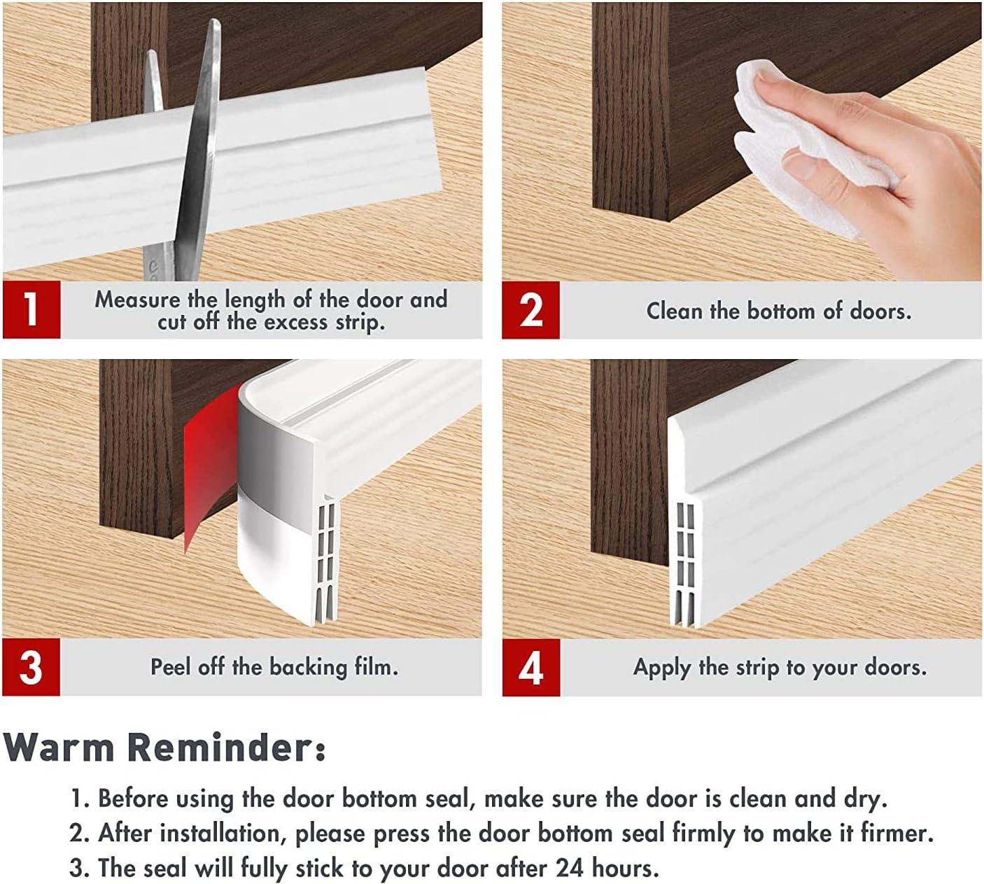 Door Seal Strip, 3 Feets Door Draft Stopper Under Door Seal - Image 6
