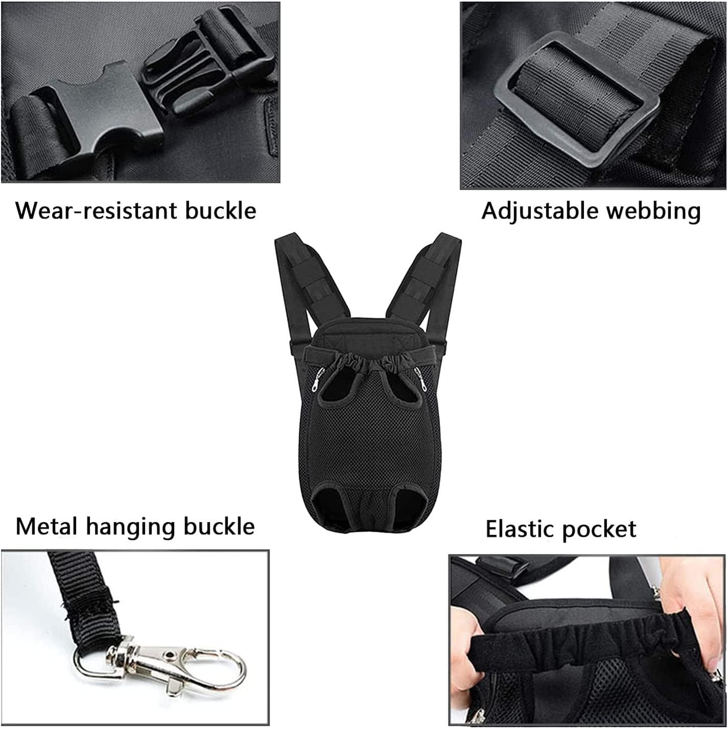 Pet Carrier Backpack, Adjustable Pet Front Cat Dog Carrier Backpack Travel Bag - Image 2