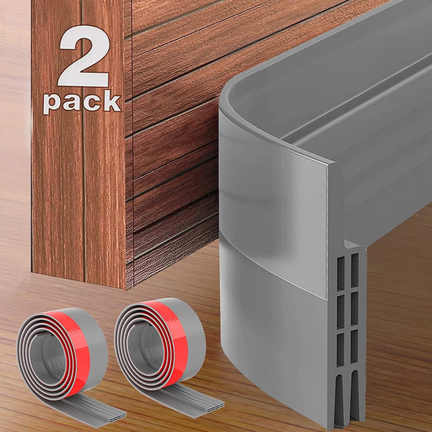 2 Pack Door Draft Stopper, Under Door Draft Blocker, Soundproof Door Sweep - Image 8
